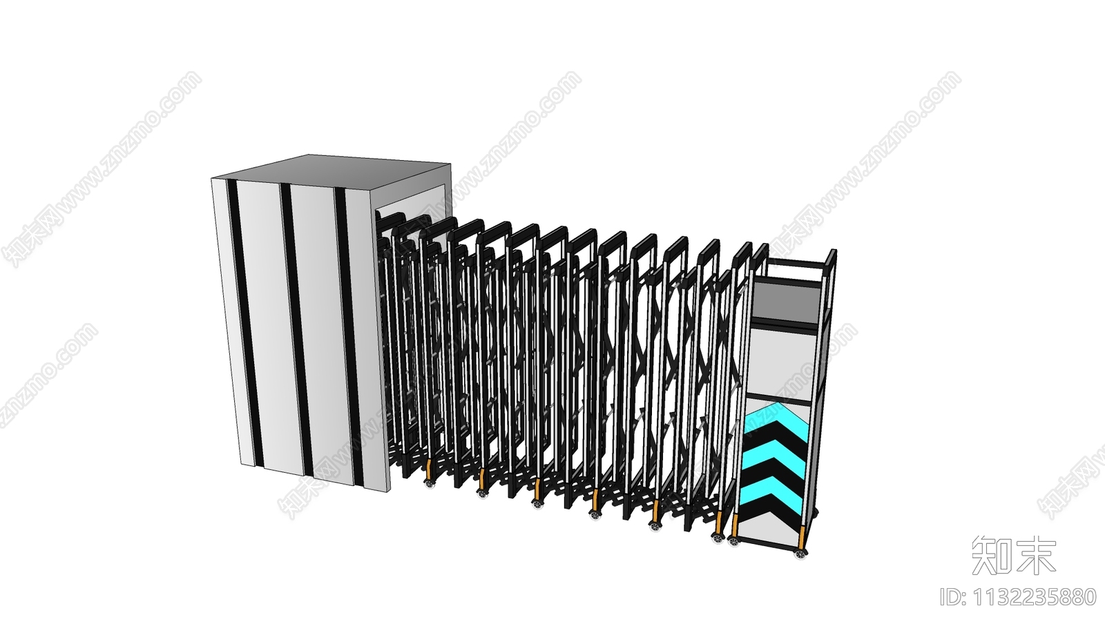 现代自动伸缩门SU模型下载【ID:1132235880】