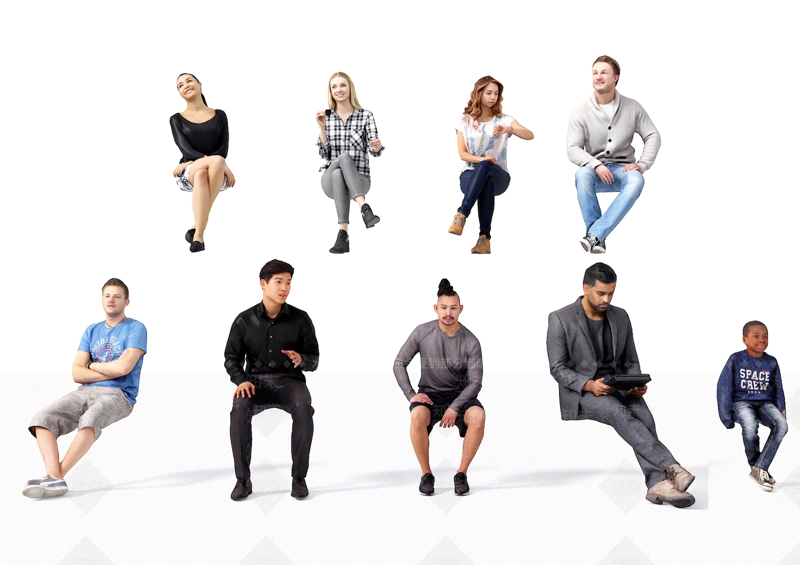 坐姿人物3D模型下载【ID:1132319671】