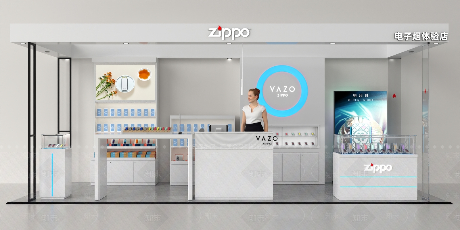 现代电子烟体验店3D模型下载【ID:1132243631】