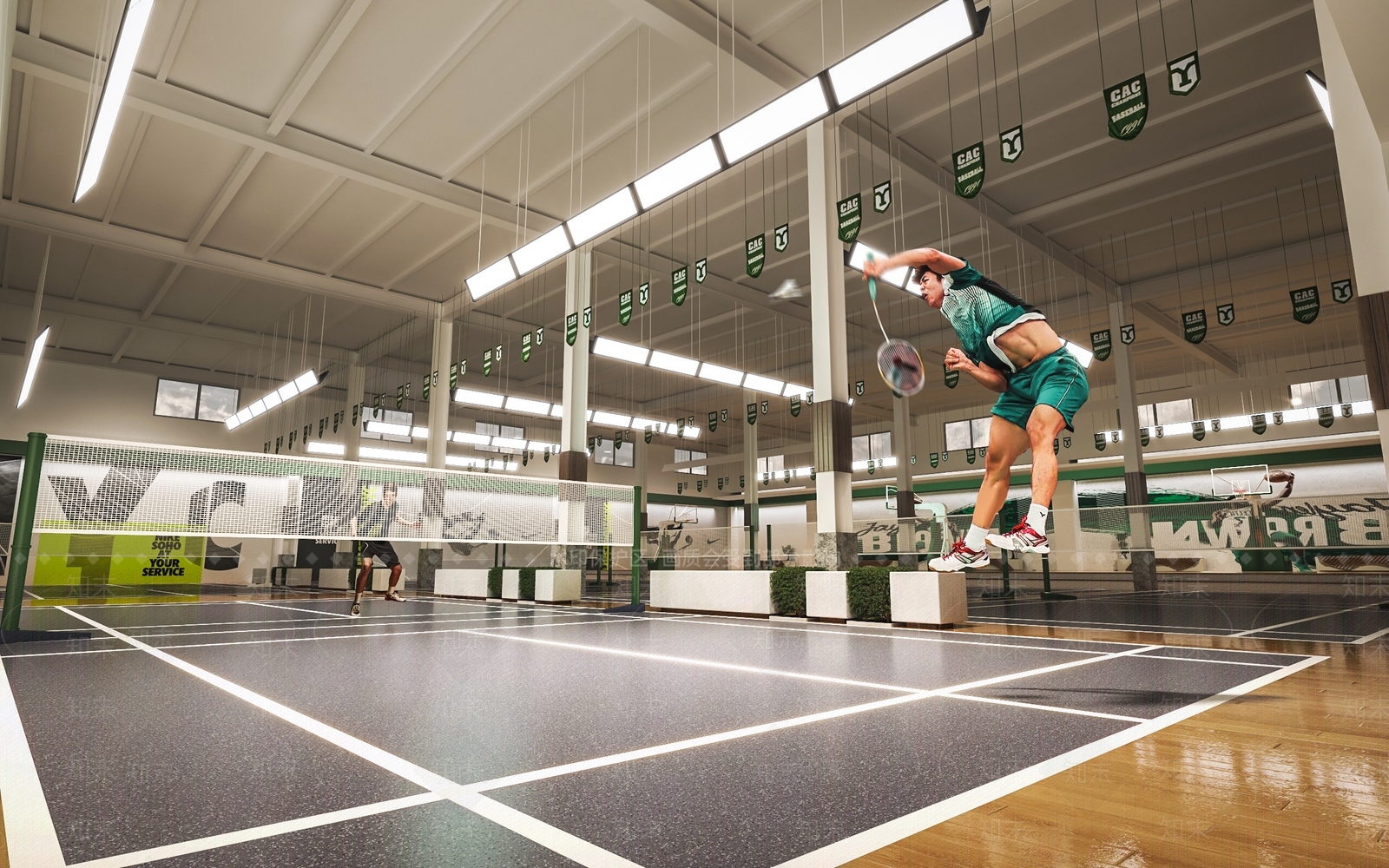 现代羽毛球馆3D模型下载【ID:1132249085】