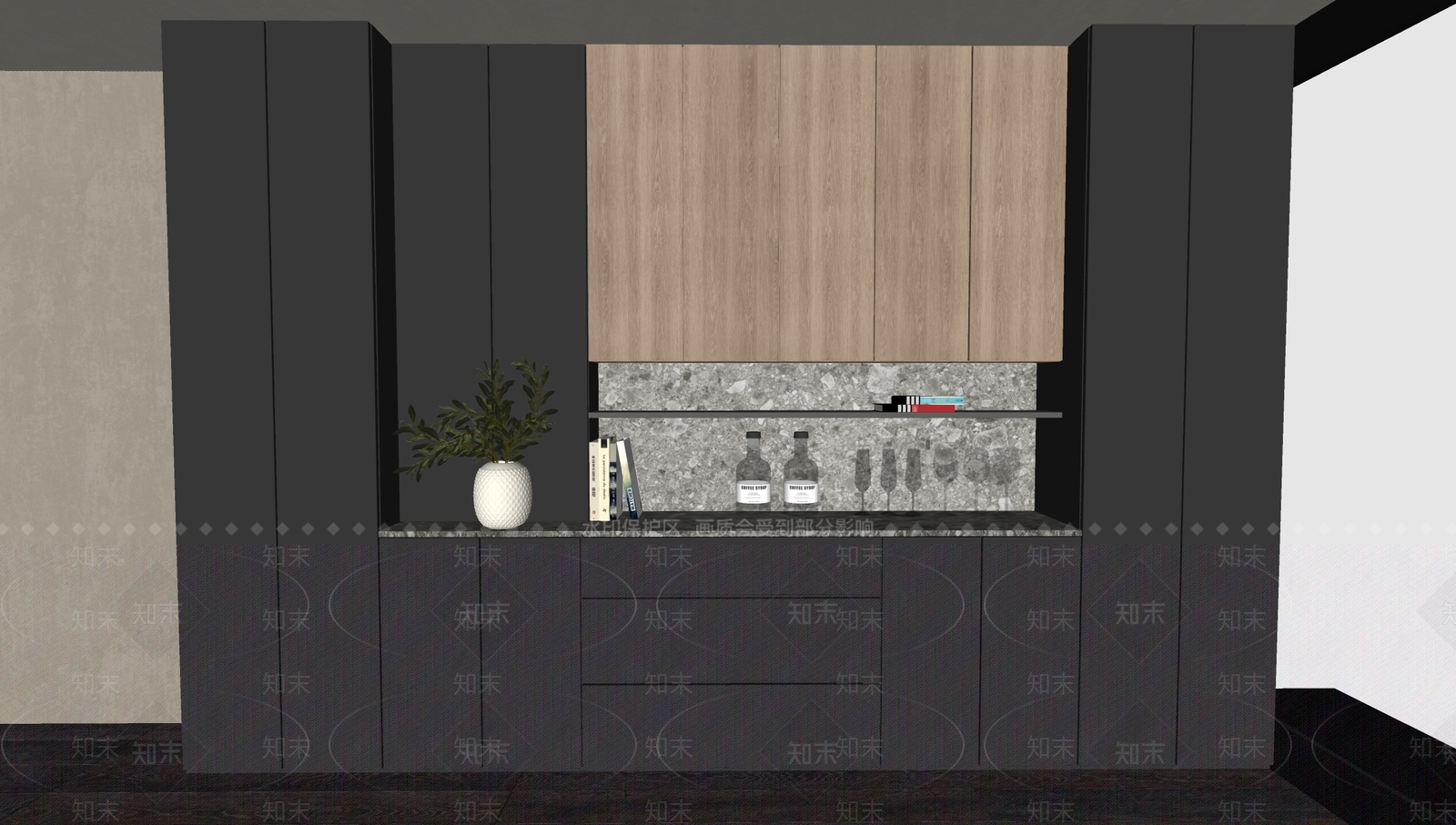 现代橱柜SU模型下载【ID:1132248274】