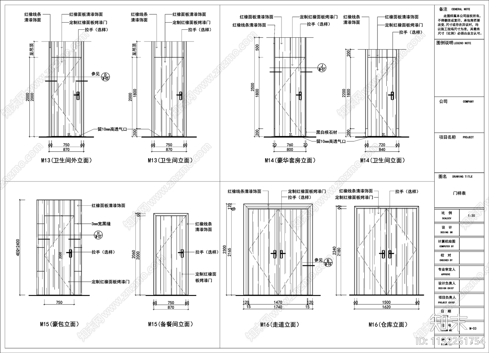 室内门详图cad施工图下载【ID:1132251754】