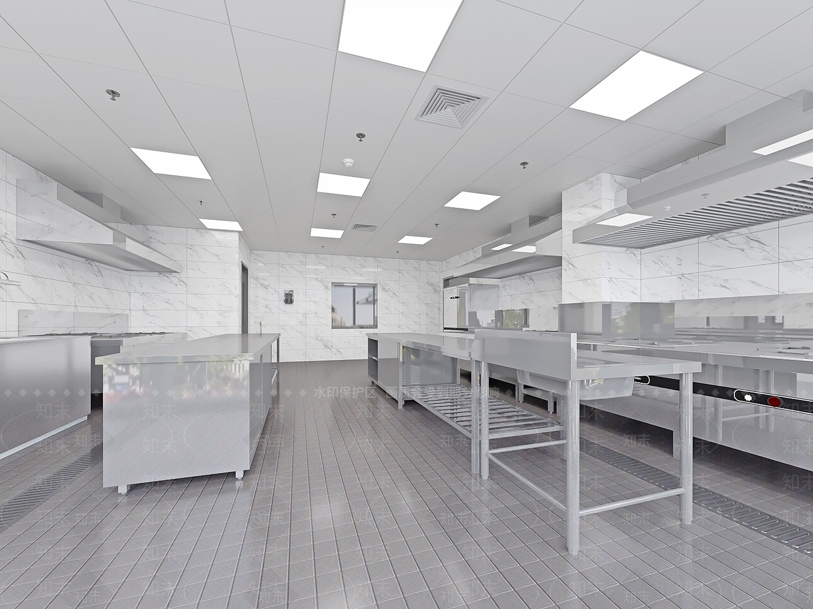 现代食堂后厨3D模型下载【ID:1132251384】