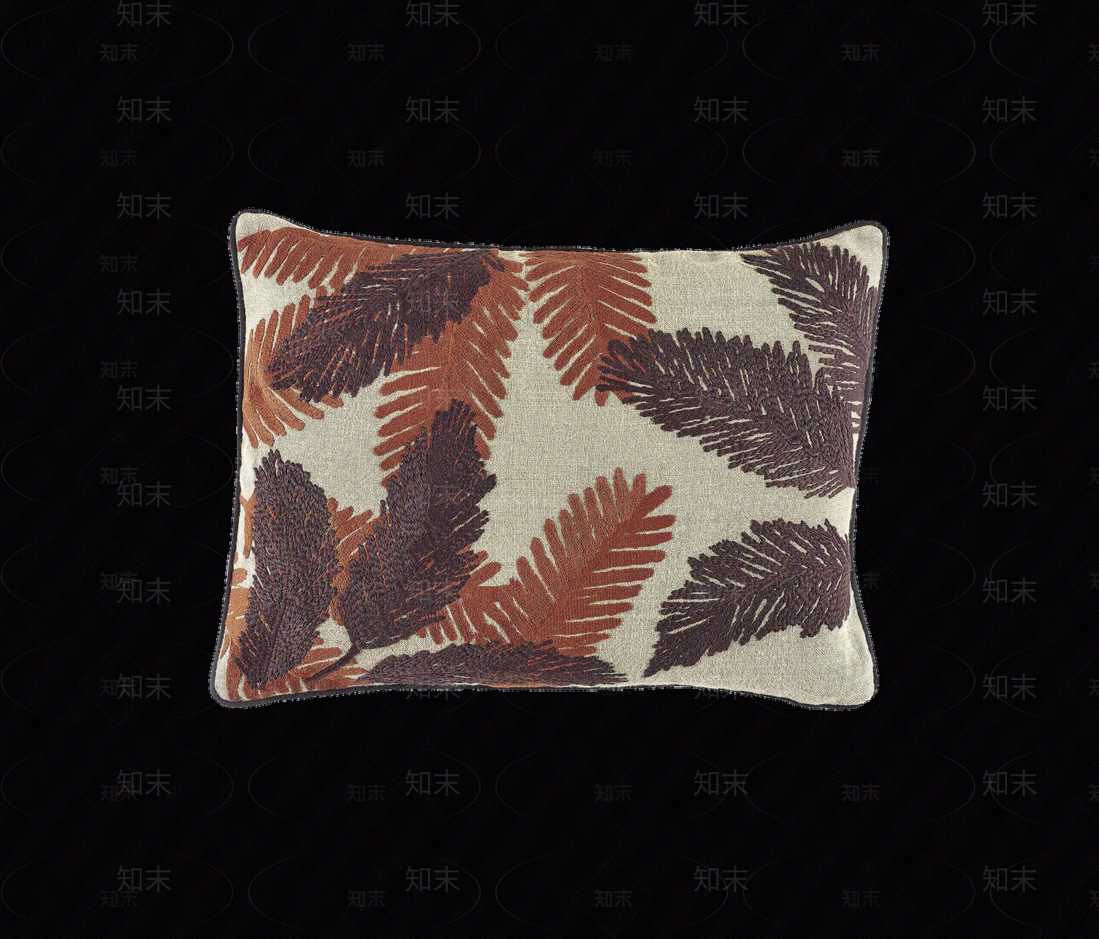 现代北欧风树叶印花抱枕贴图下载【ID:1132255148】