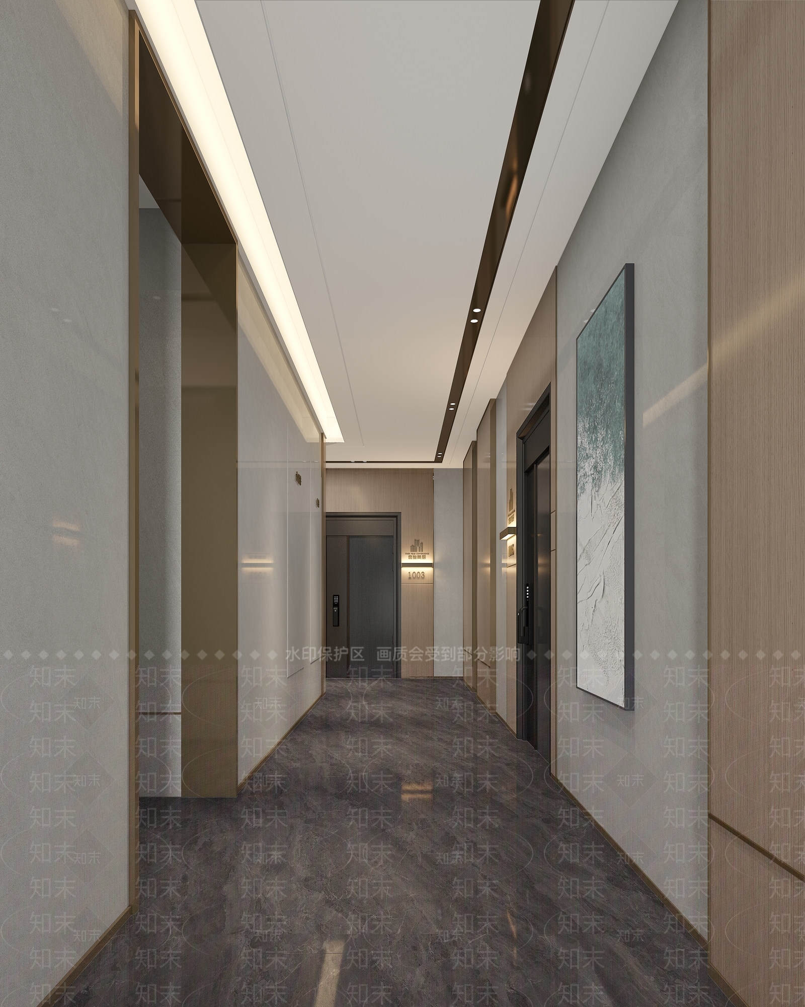 现代电梯间3D模型下载【ID:1132257908】