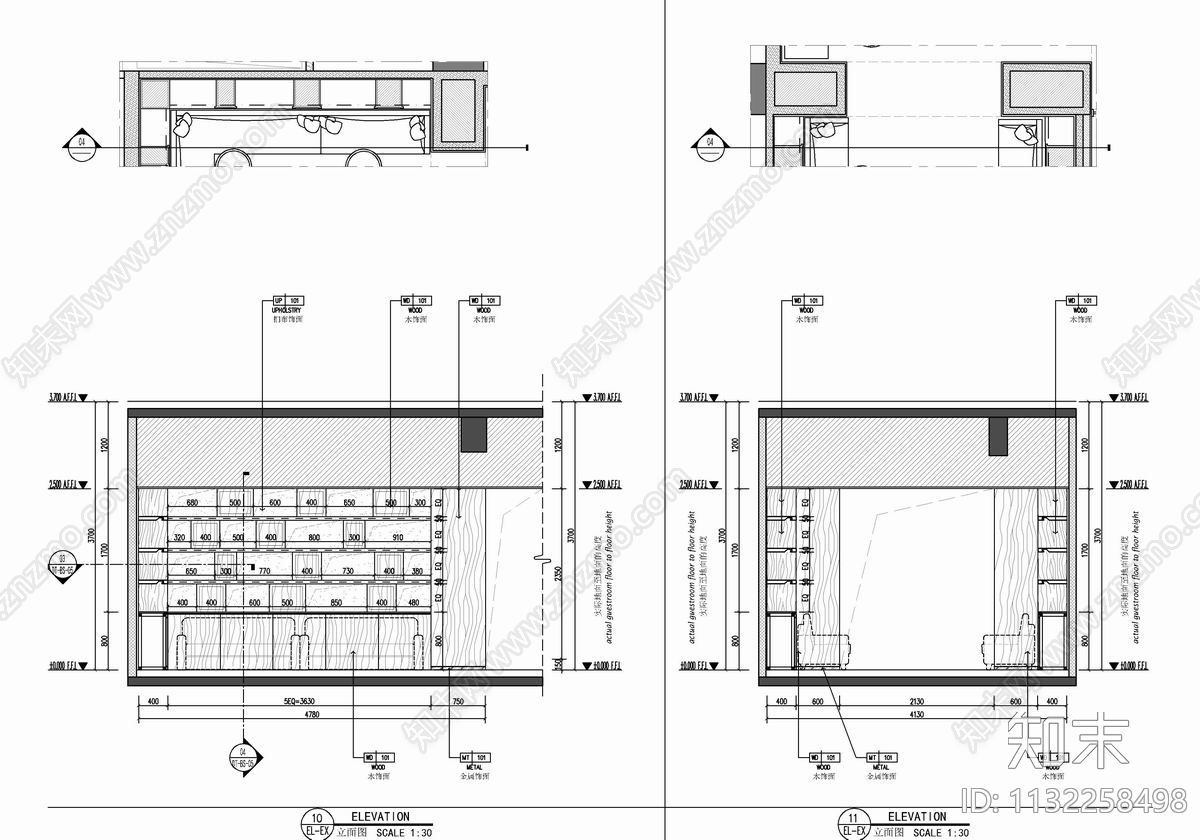 350㎡行政酒廊室内cad施工图下载【ID:1132258498】