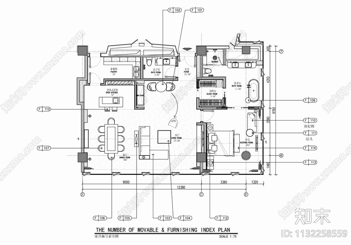 145㎡酒店豪华套房室内施工图下载【ID:1132258559】