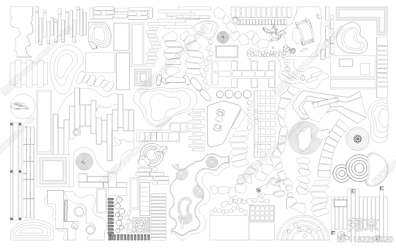 中式庭院汀步施工图下载【ID:1132260020】