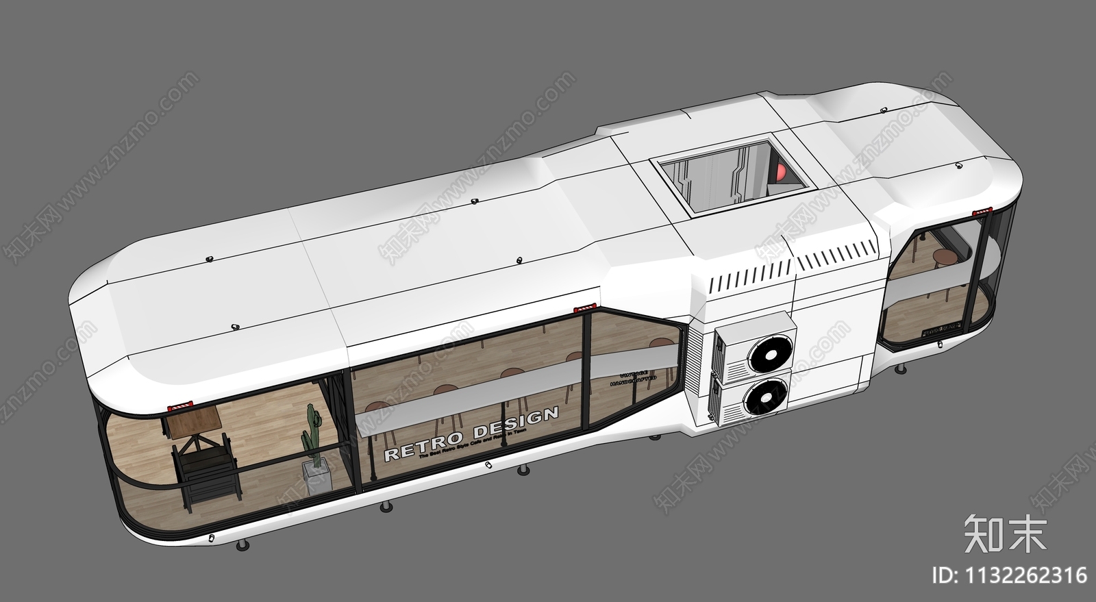 现代科技感太空仓咖啡厅SU模型下载【ID:1132262316】