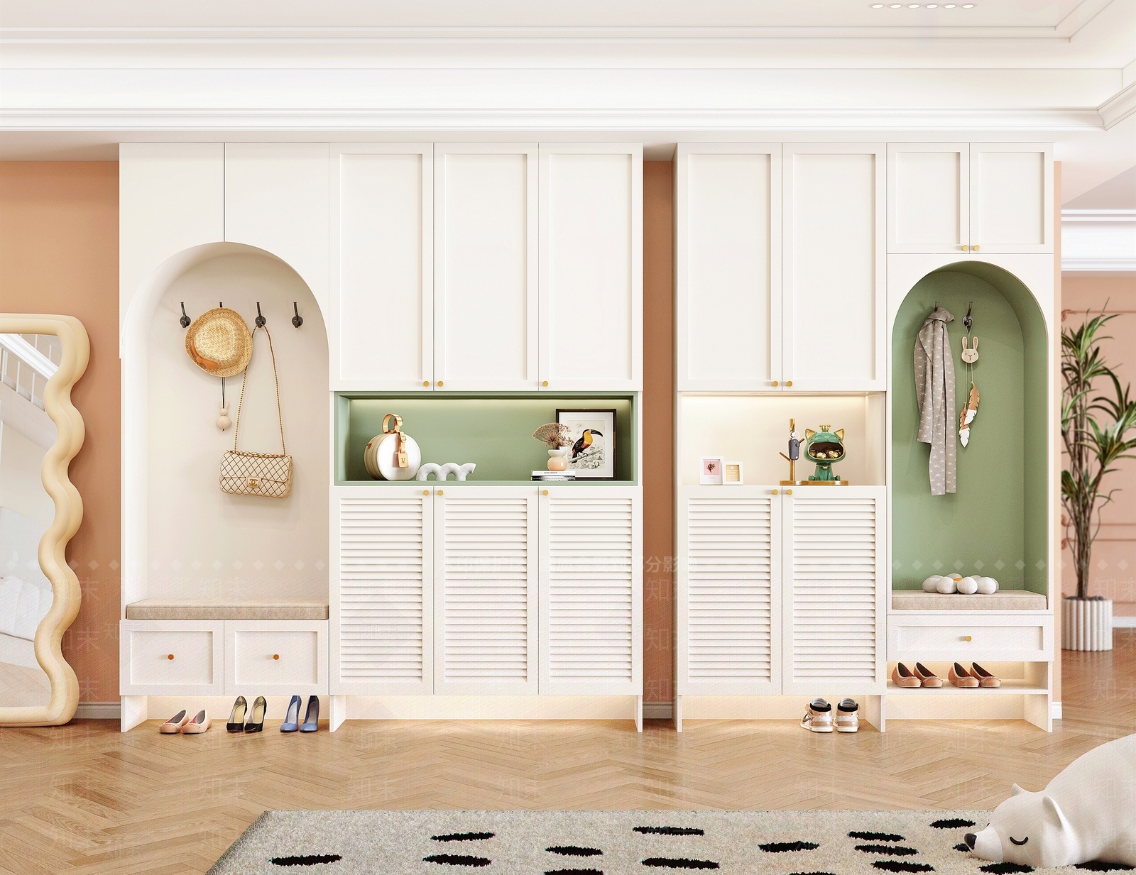 北欧鞋柜3D模型下载【ID:1132299184】