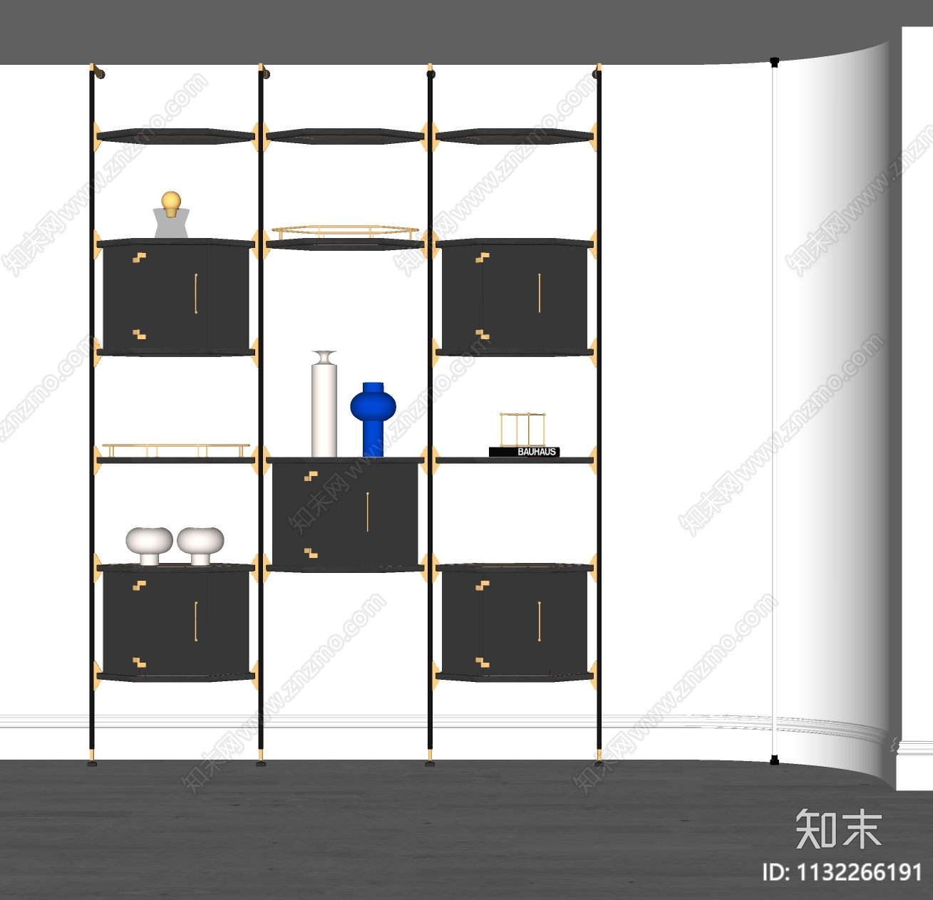 现代装饰架SU模型下载【ID:1132266191】