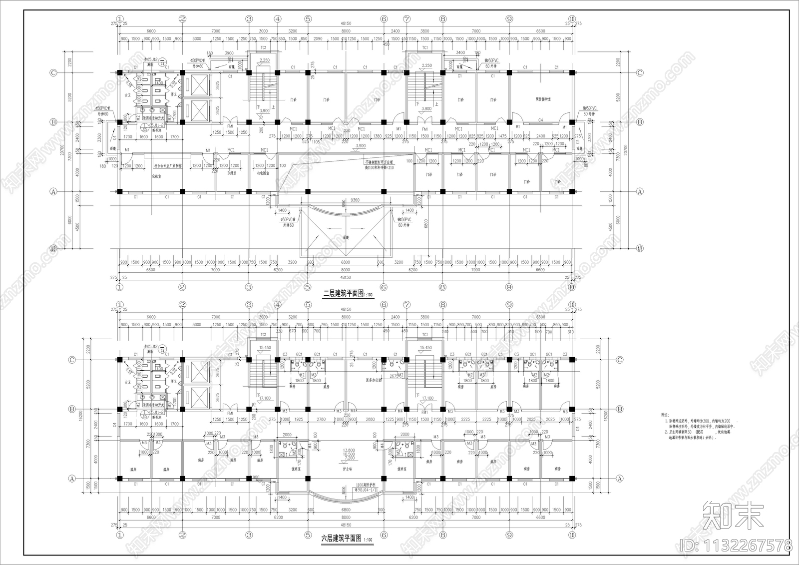 北方某地精品医院建筑cad施工图下载【ID:1132267578】