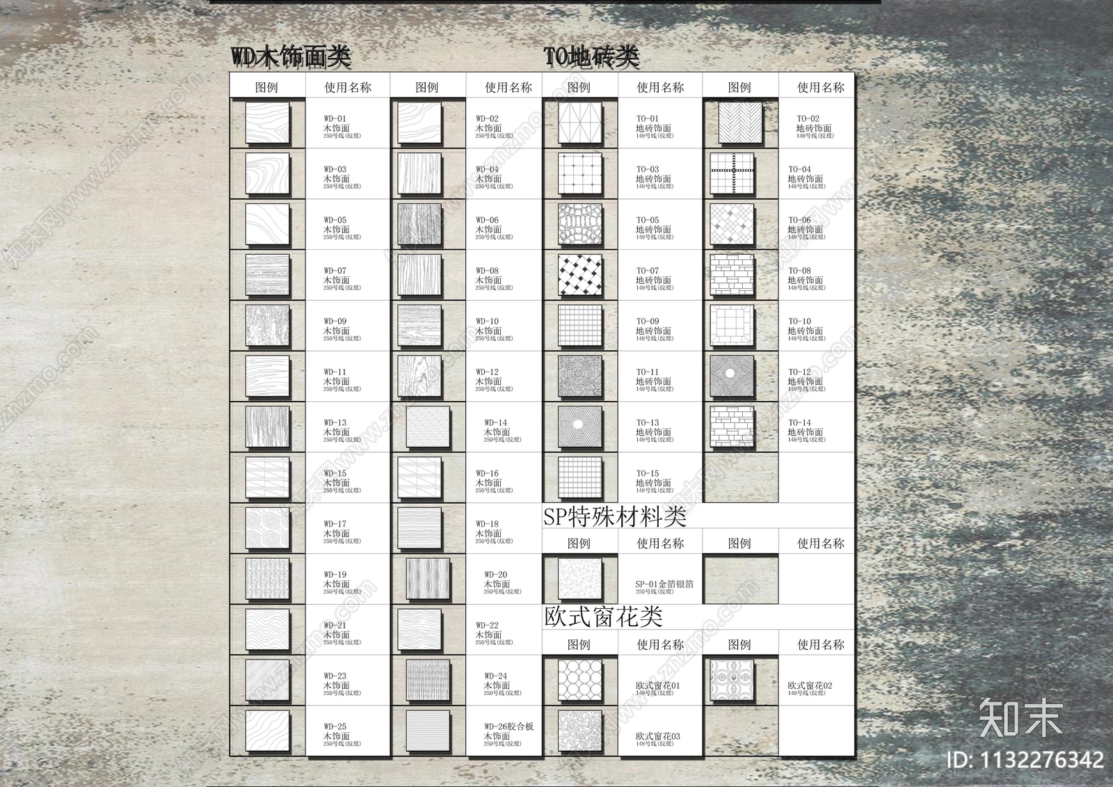 精品室内材质填充施工图下载【ID:1132276342】