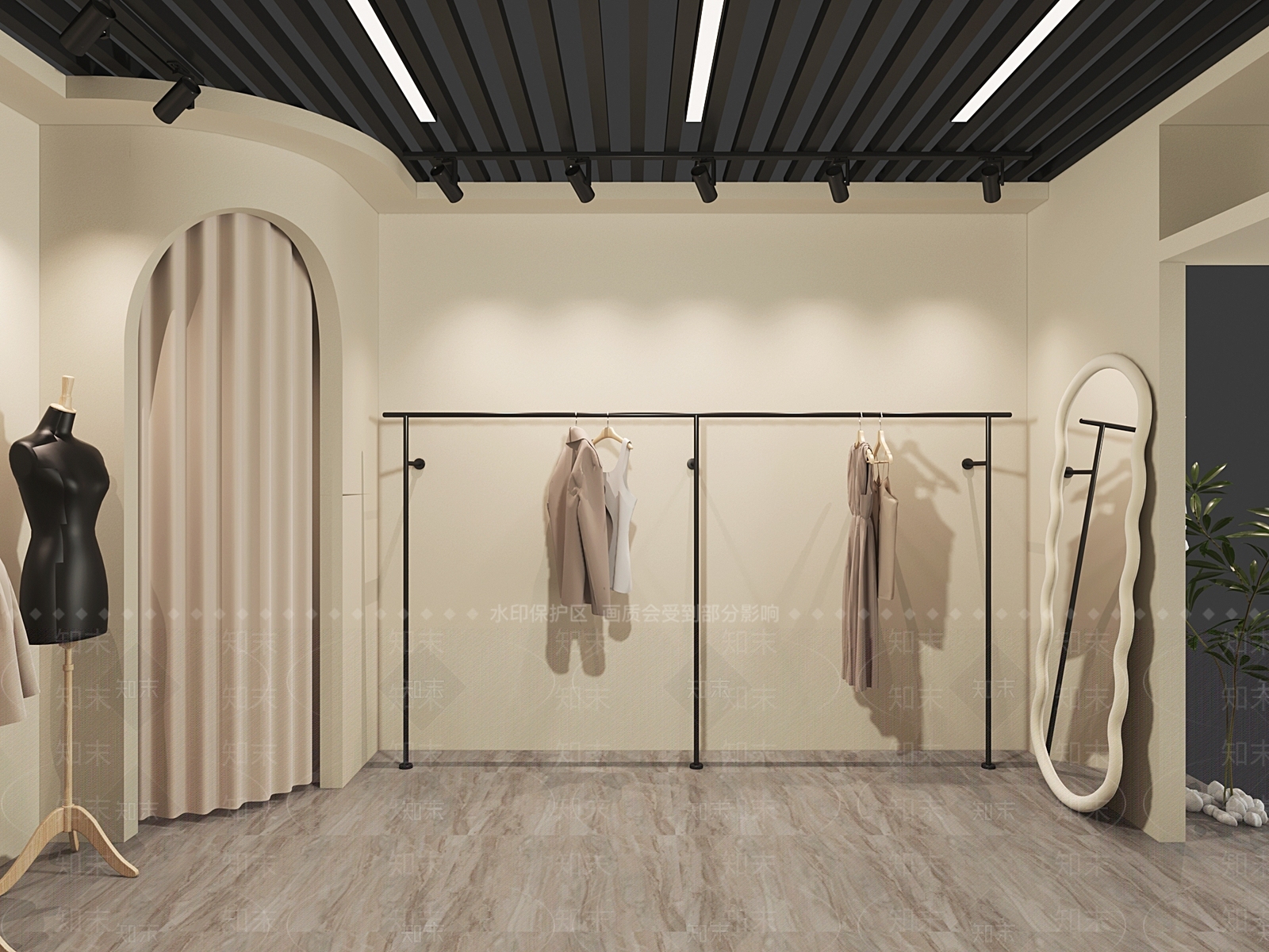 现代服装店3D模型下载【ID:1132272067】