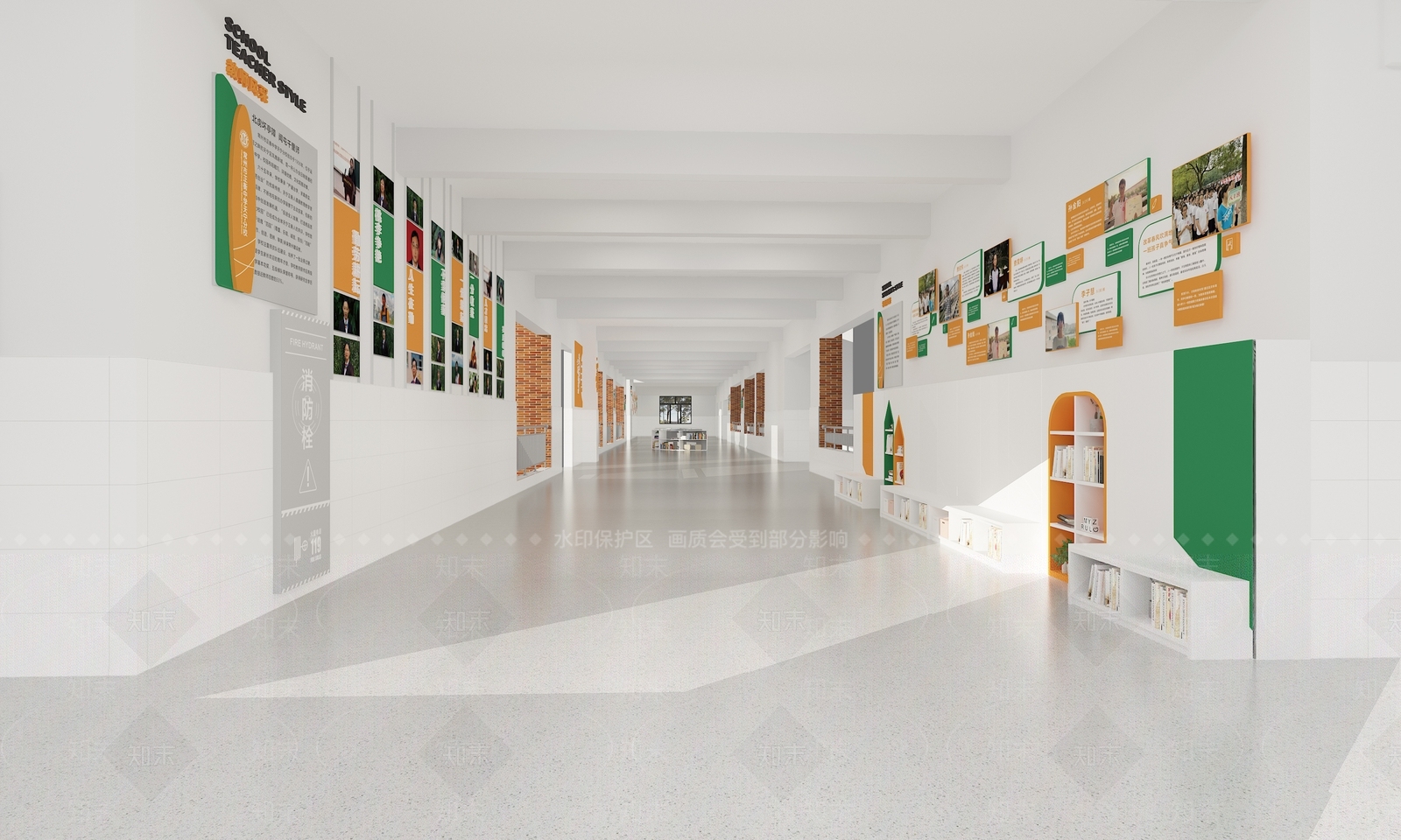 现代校园教师学生风采展示墙SU模型下载【ID:1132273805】