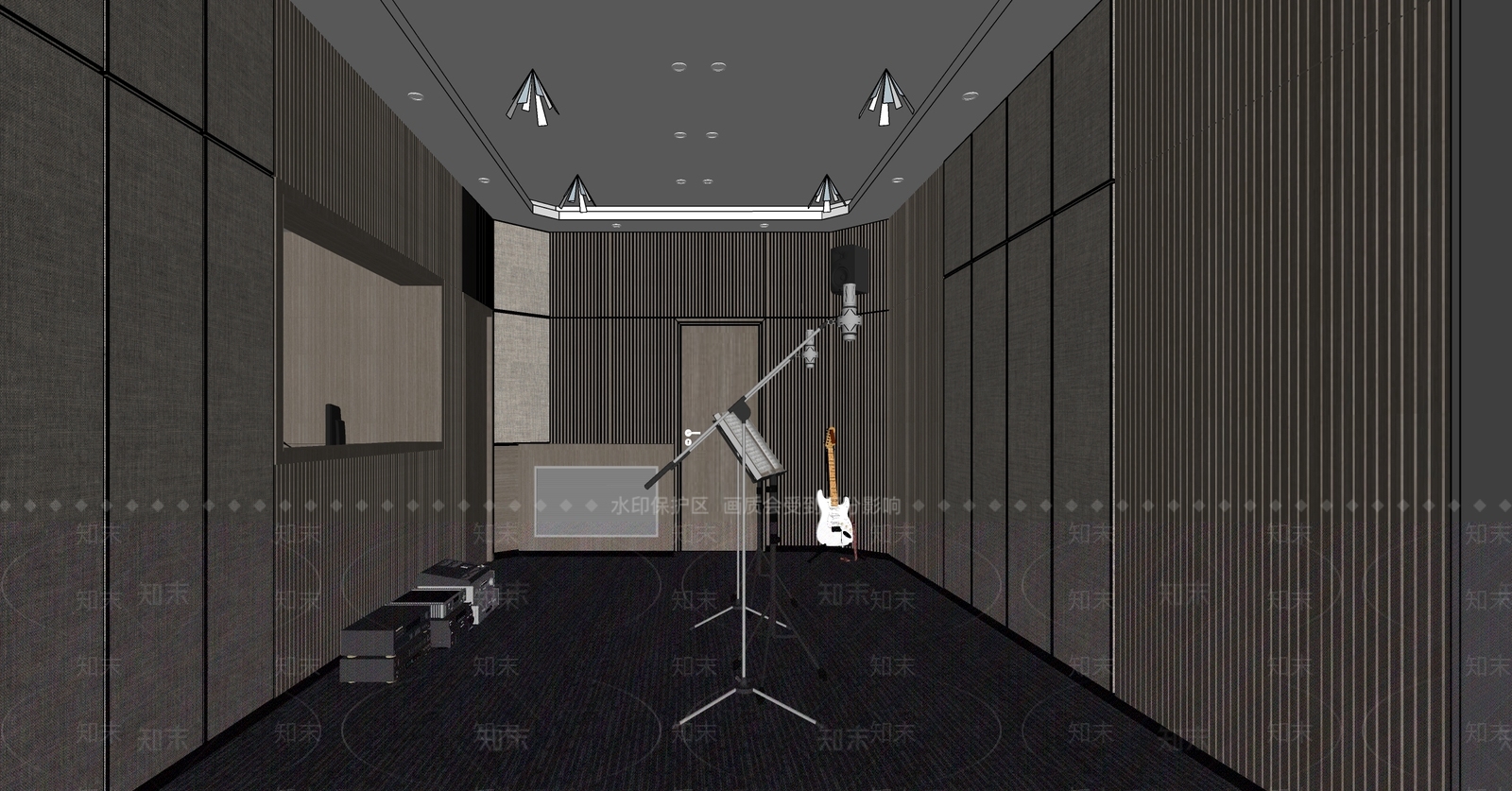 现代录音室SU模型下载【ID:1132275903】