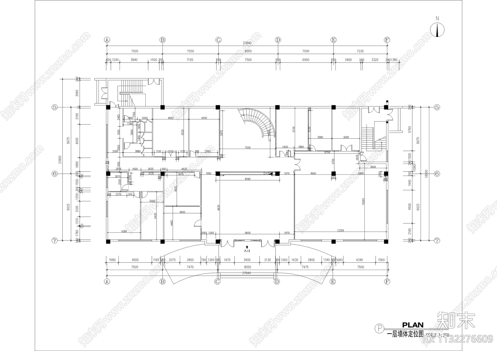 汽车科技公司办公室cad施工图下载【ID:1132276609】