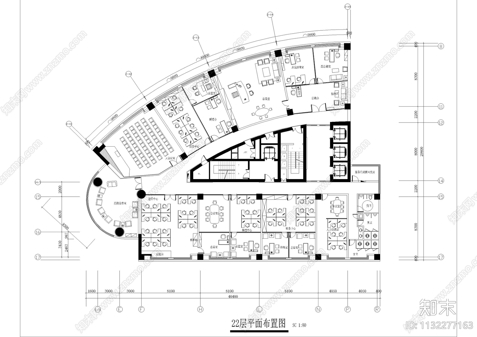 办公室全套cad施工图下载【ID:1132277163】