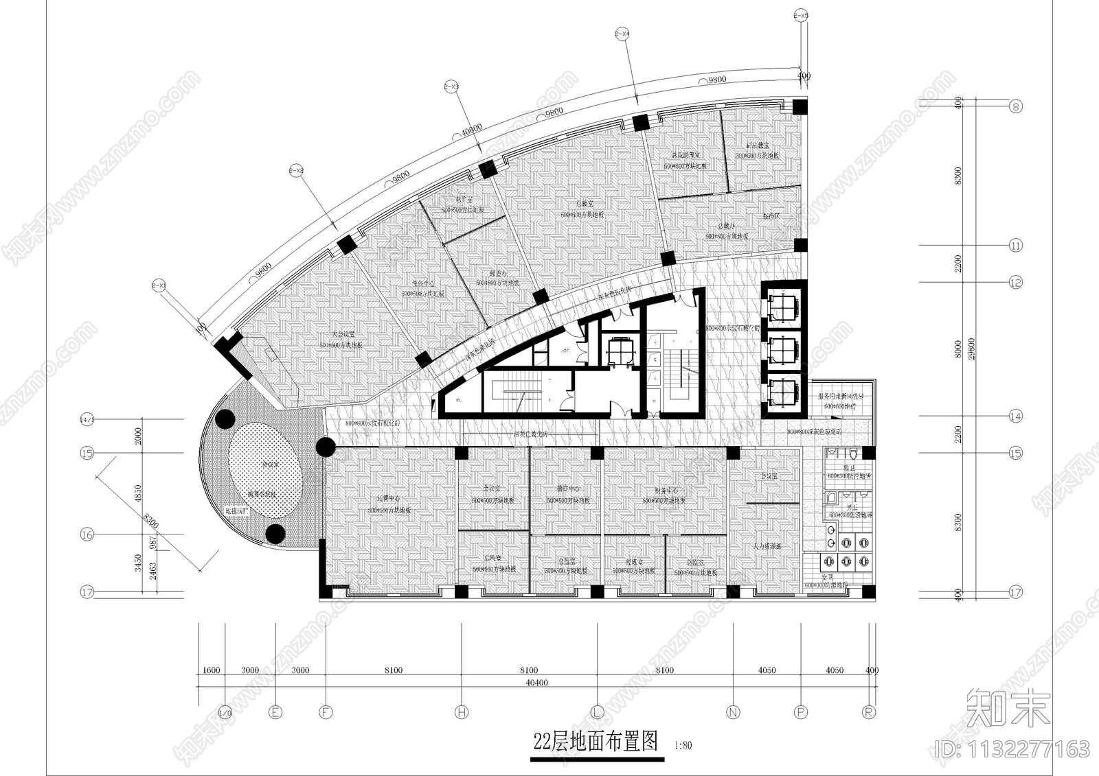 办公室全套cad施工图下载【ID:1132277163】