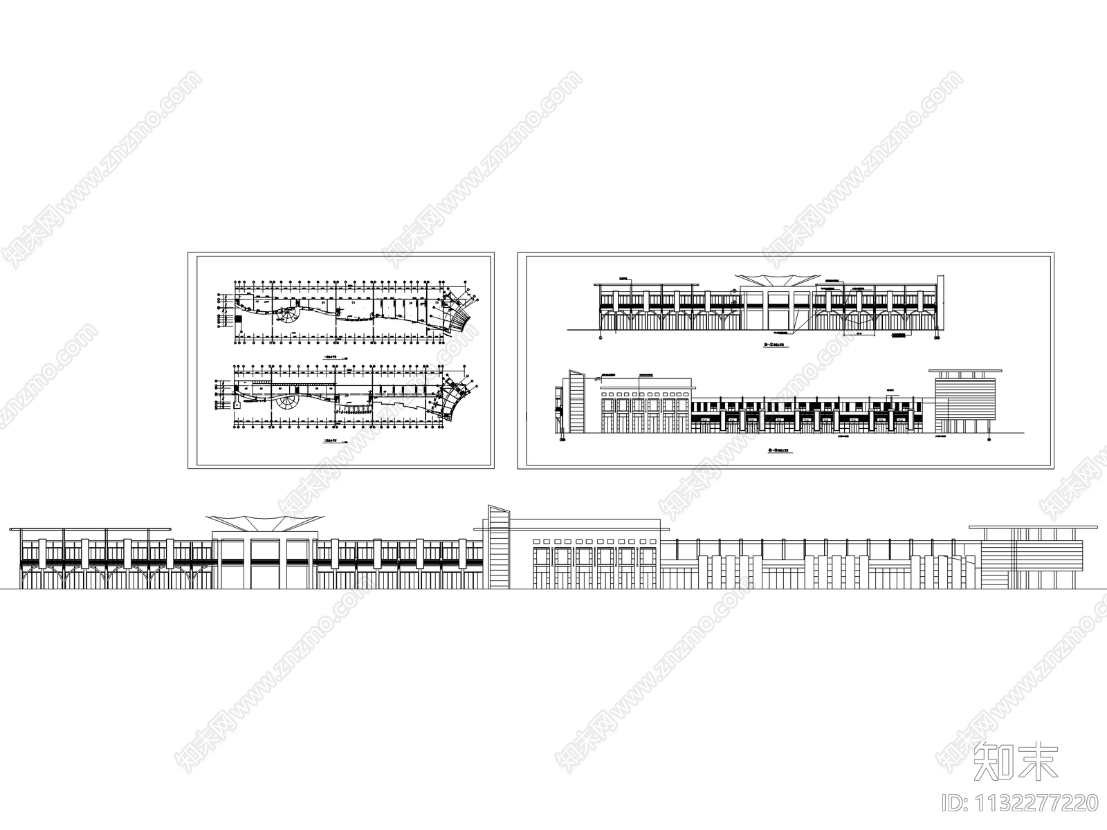 商业街建筑cad施工图下载【ID:1132277220】