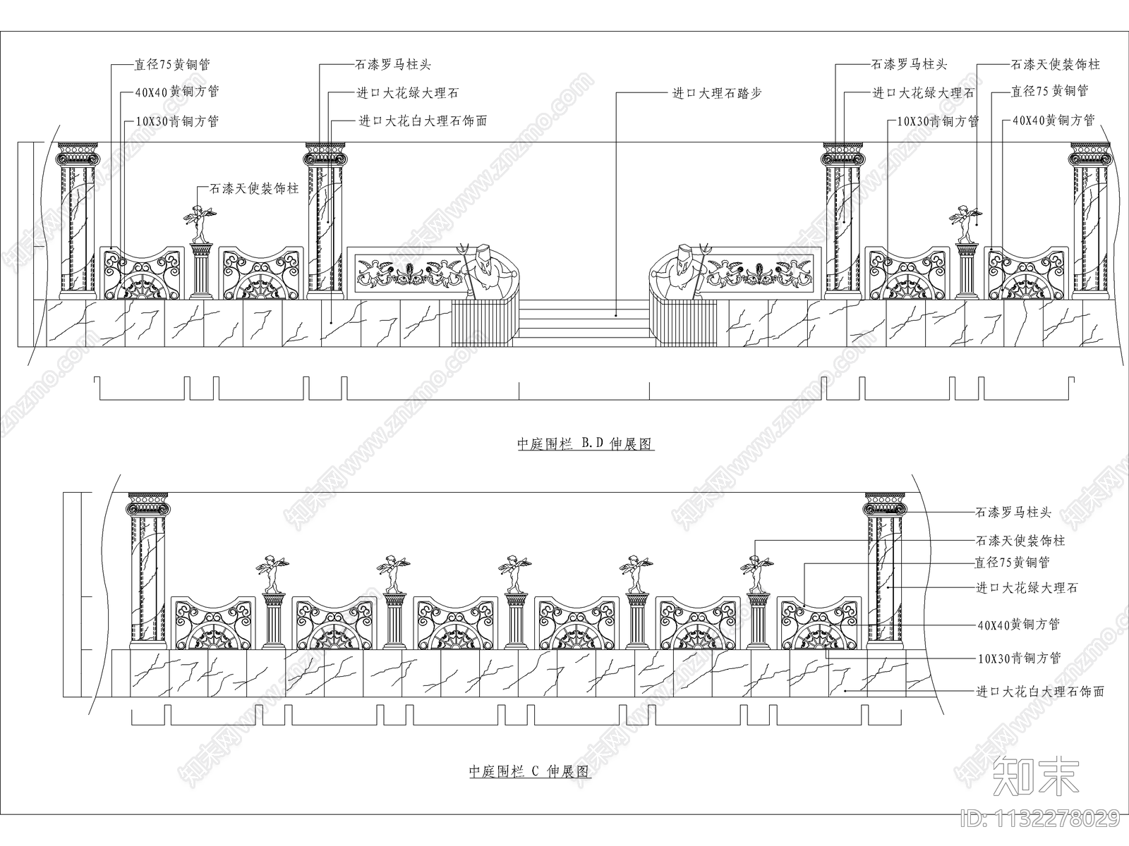 酒店大堂室内装修cad施工图下载【ID:1132278029】