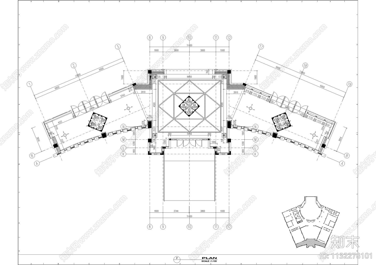 社区服务处会议报告厅cad施工图下载【ID:1132278101】