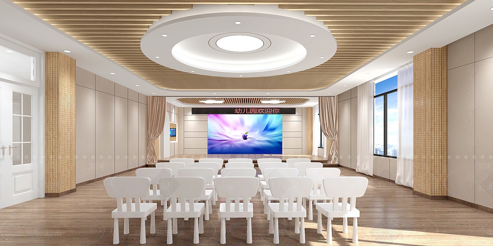 现代幼儿园音体室3D模型下载【ID:1132280034】