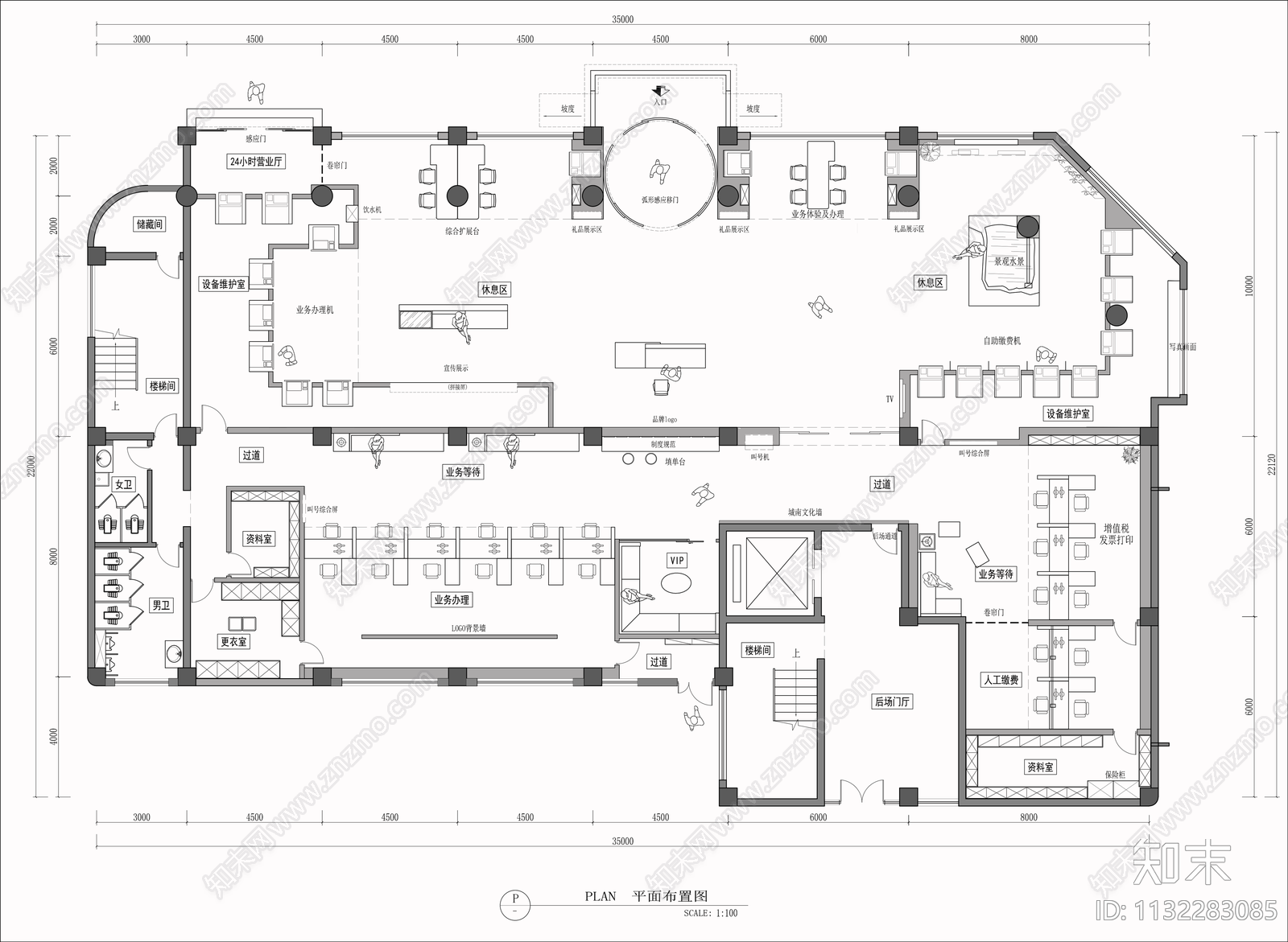 某电力展厅平面图cad施工图下载【ID:1132283085】