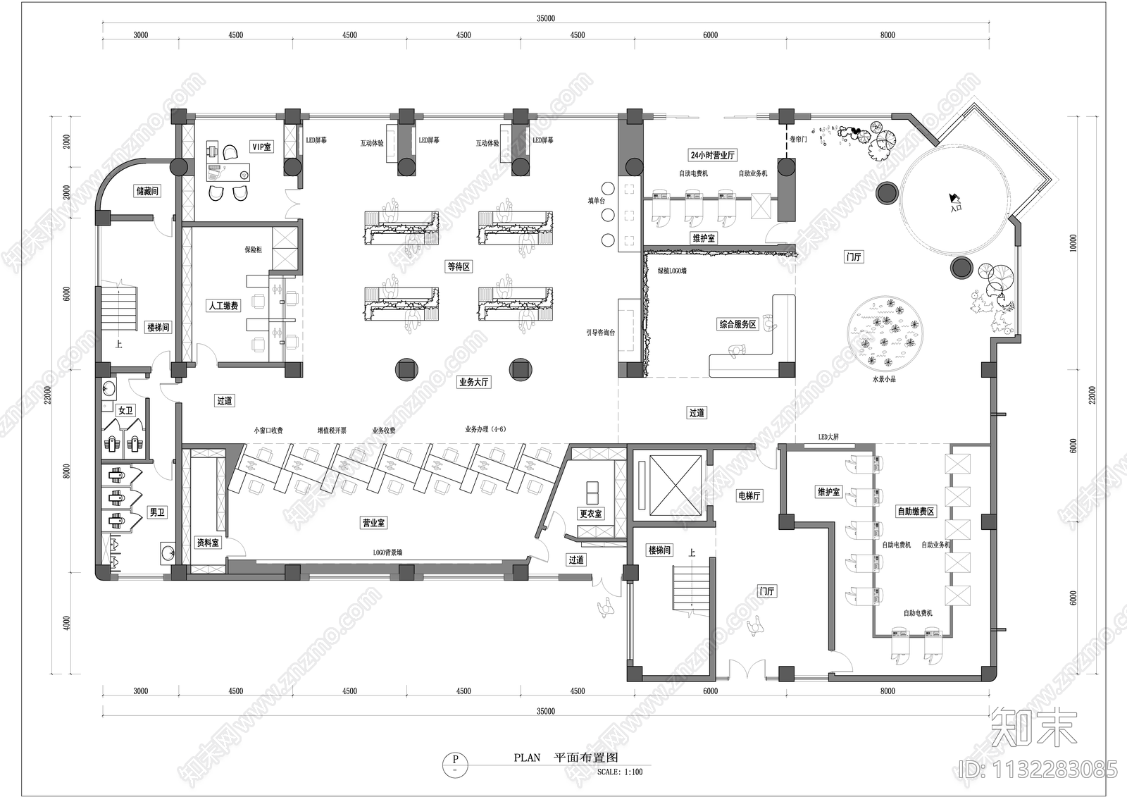 某电力展厅平面图cad施工图下载【ID:1132283085】