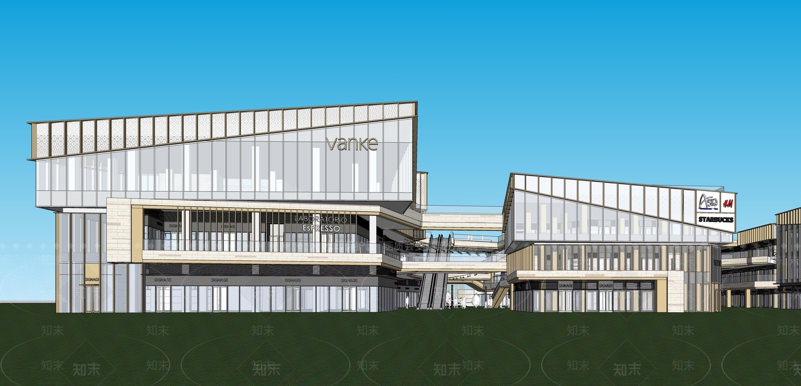 现代简约沿街商业街SU模型下载【ID:1132287283】