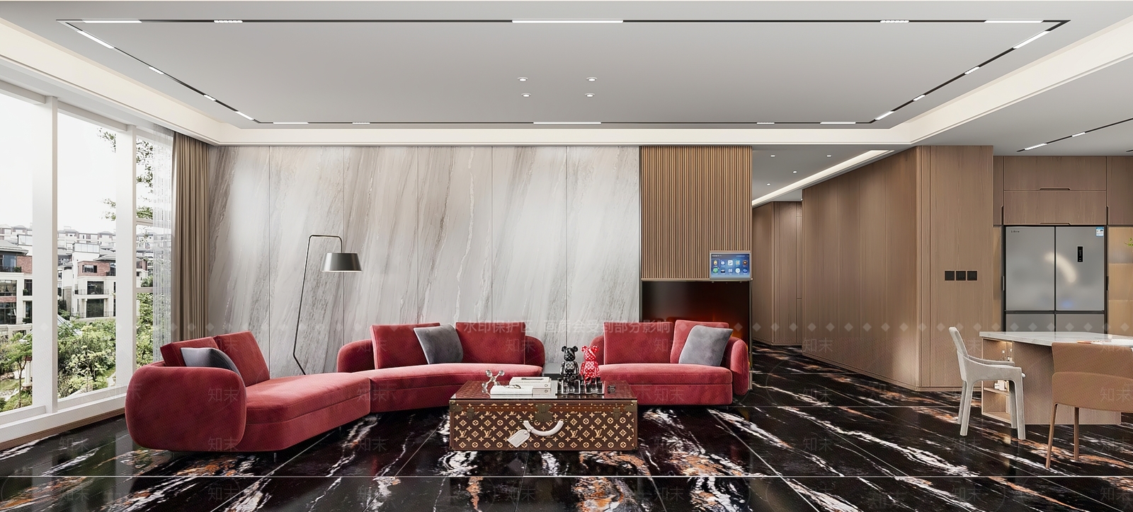 现代家具客餐厅3D模型下载【ID:1132292487】