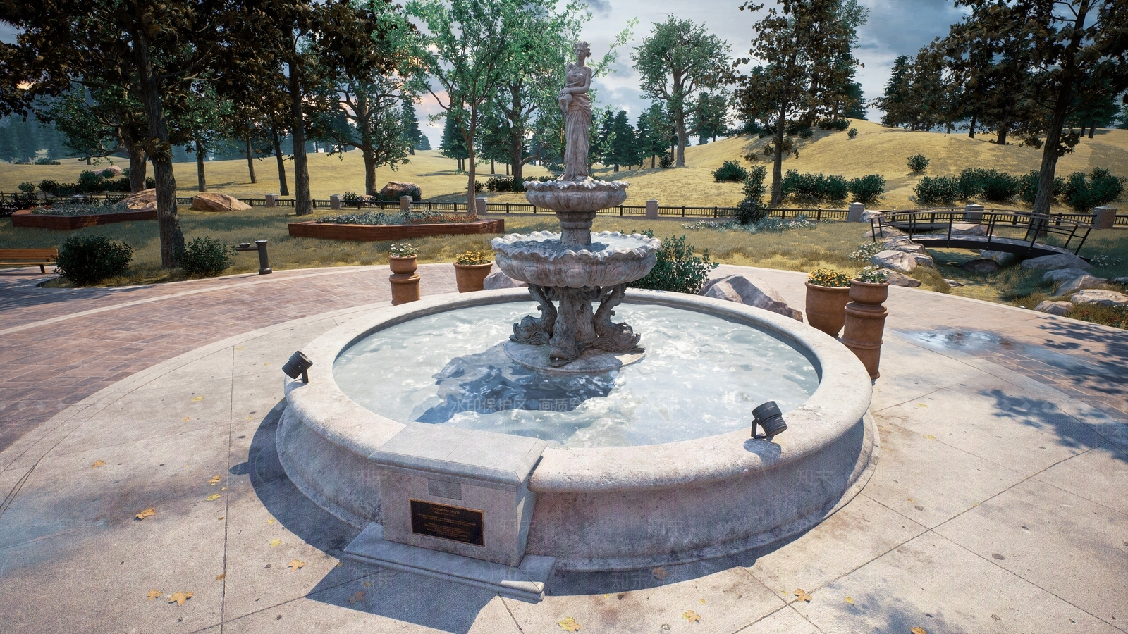 欧式石头喷泉SU模型下载【ID:1132295847】