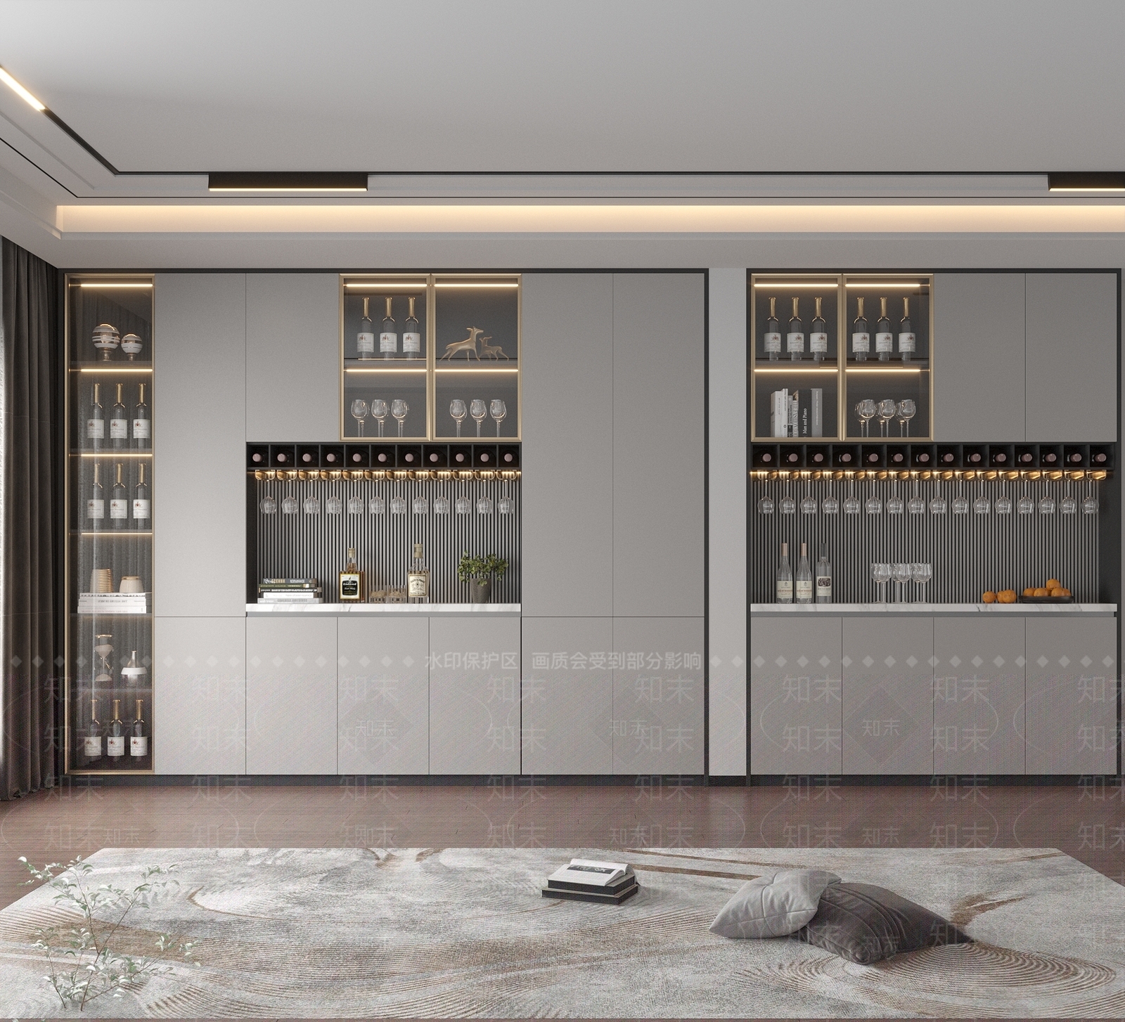 现代轻奢酒柜3D模型下载【ID:1132300340】