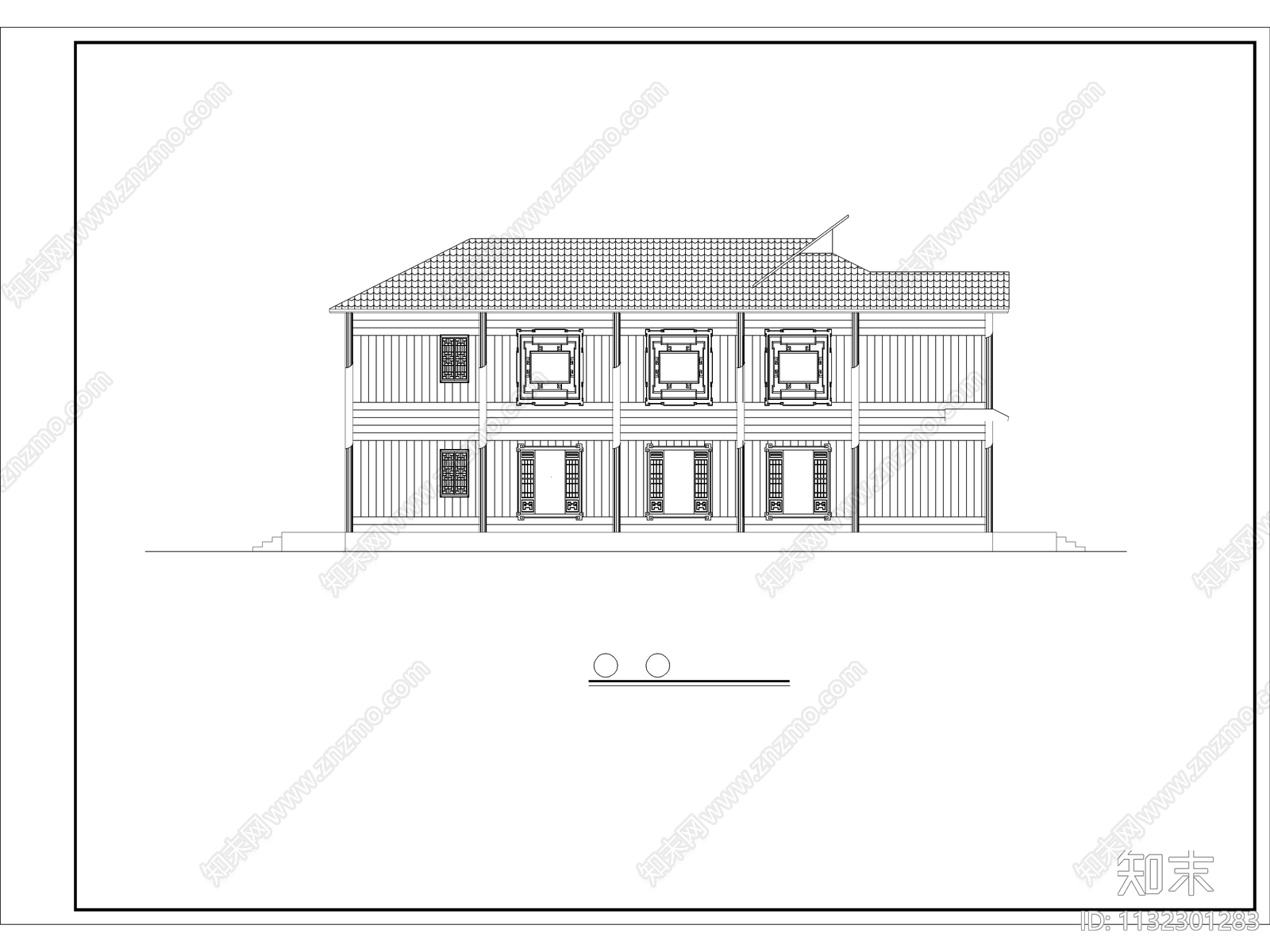 沿水茶楼建筑cad施工图下载【ID:1132301283】