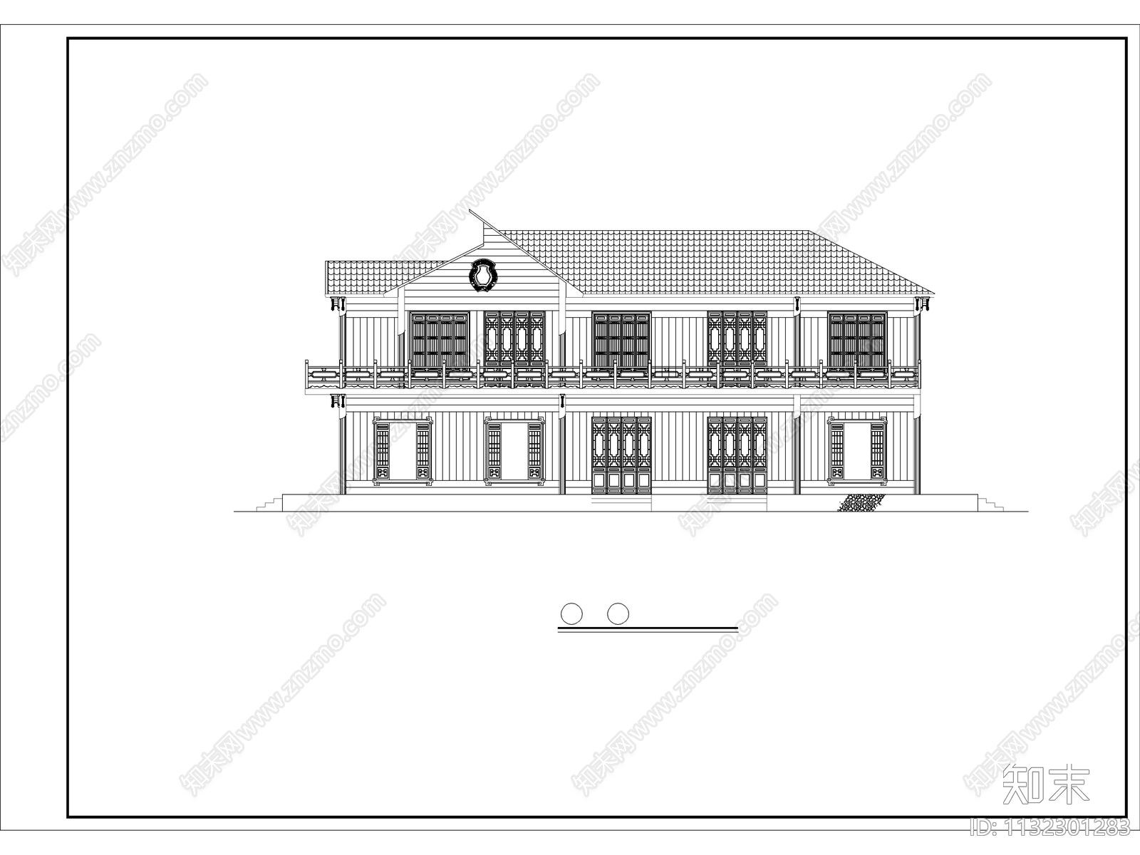 沿水茶楼建筑cad施工图下载【ID:1132301283】