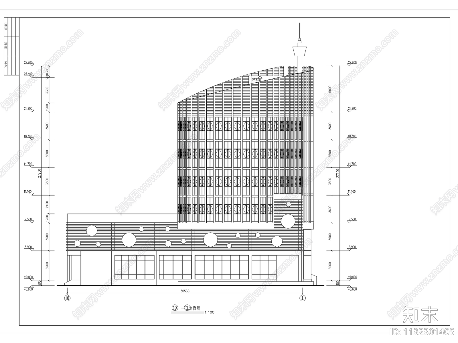 高档餐厅建筑cad施工图下载【ID:1132301405】