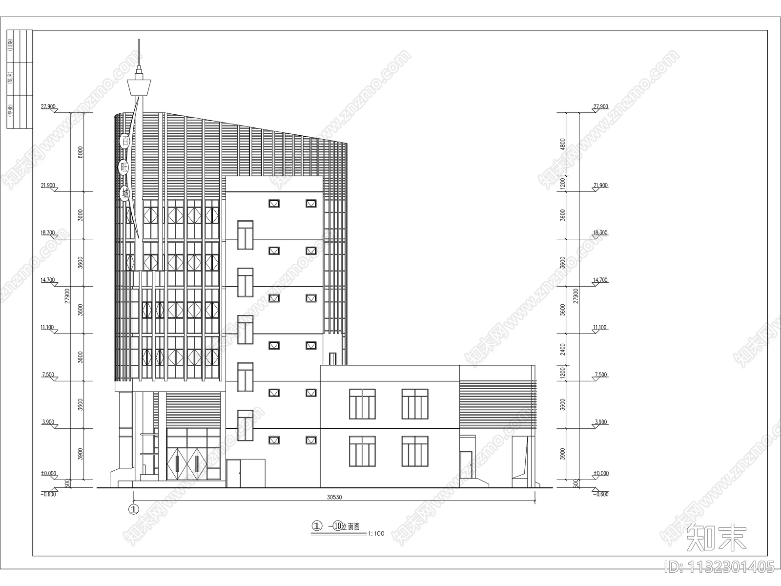 高档餐厅建筑cad施工图下载【ID:1132301405】