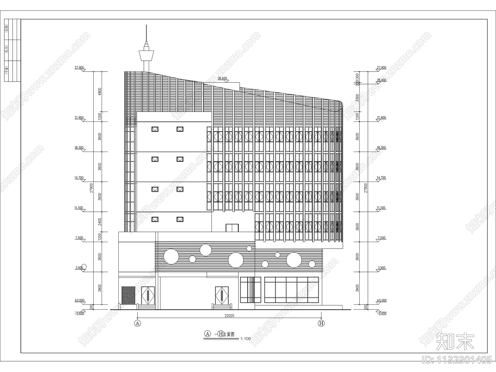 高档餐厅建筑cad施工图下载【ID:1132301405】