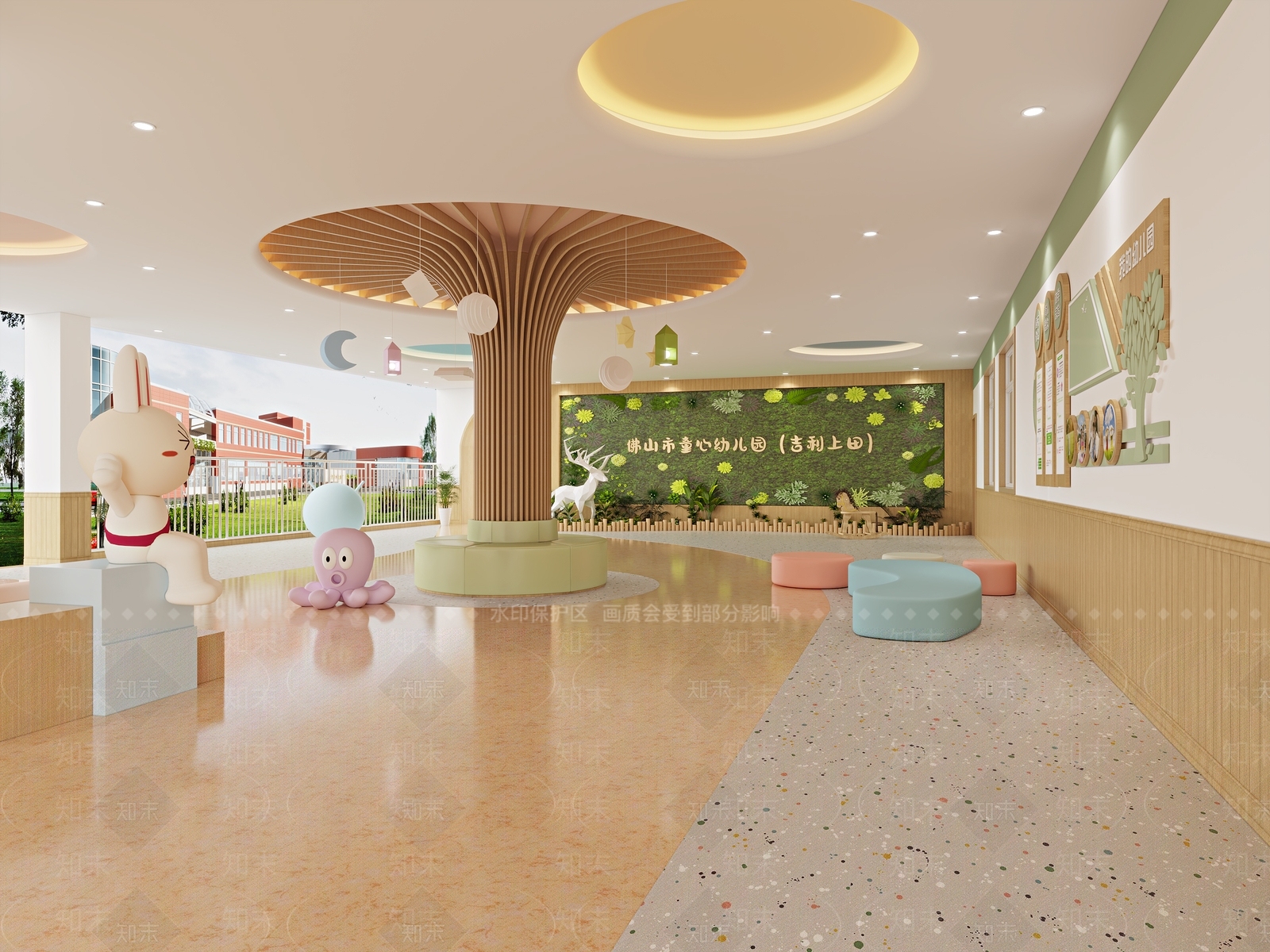 现代幼儿园大厅3D模型下载【ID:1132301602】