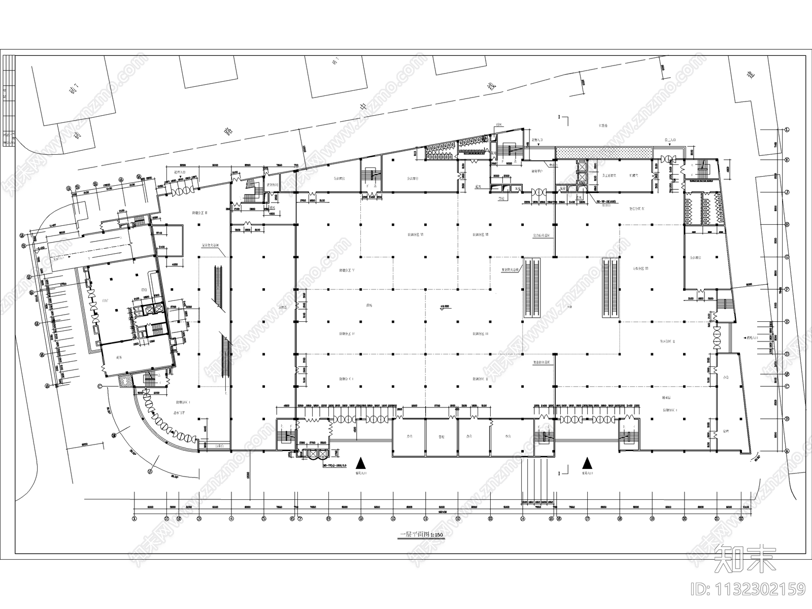 大型商场建筑cad施工图下载【ID:1132302159】