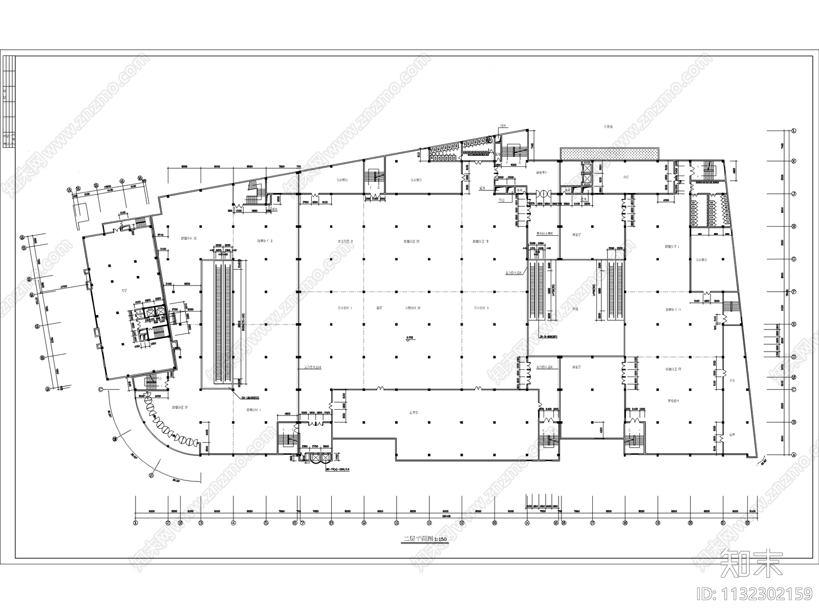 大型商场建筑cad施工图下载【ID:1132302159】