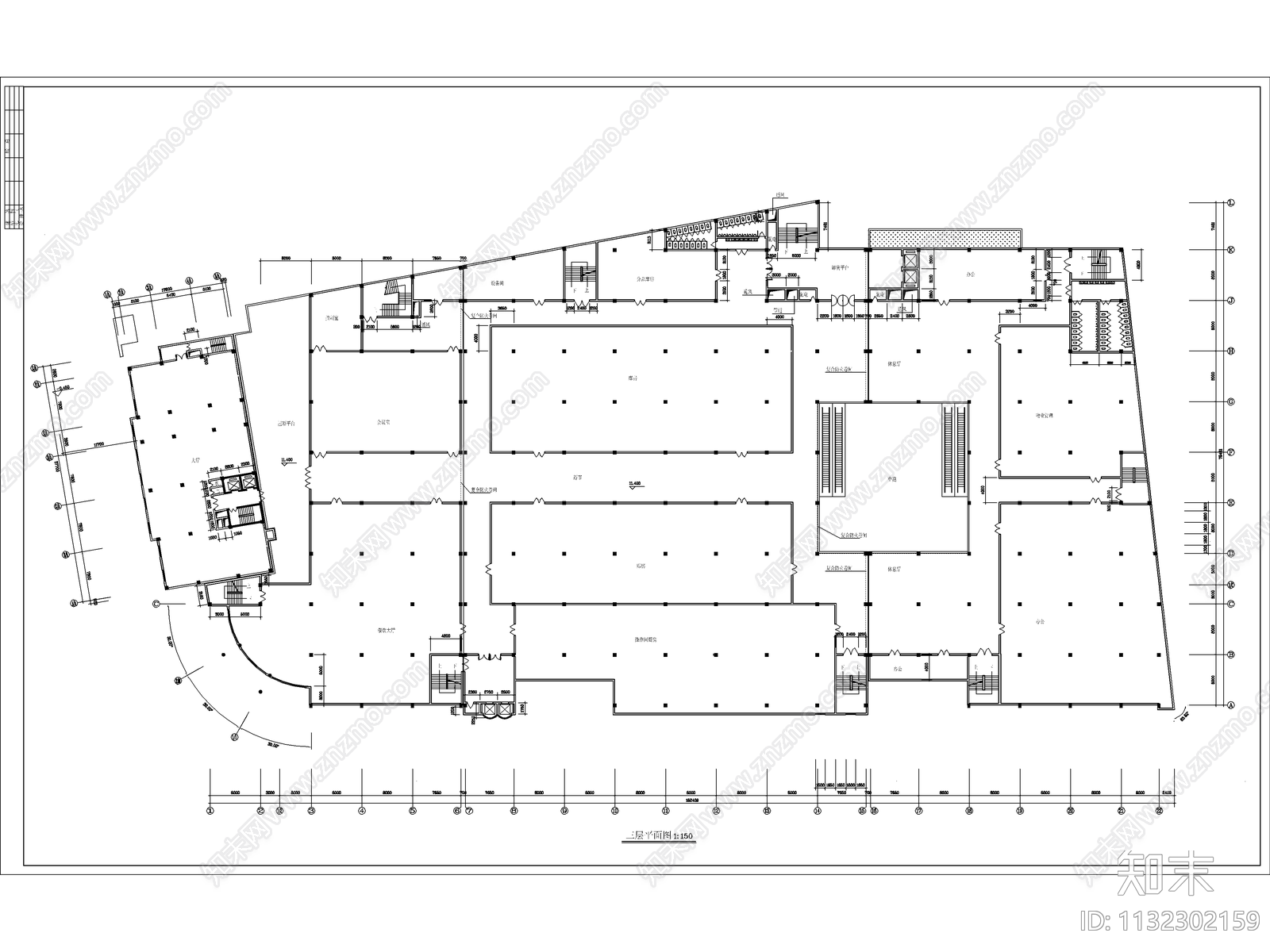 大型商场建筑cad施工图下载【ID:1132302159】