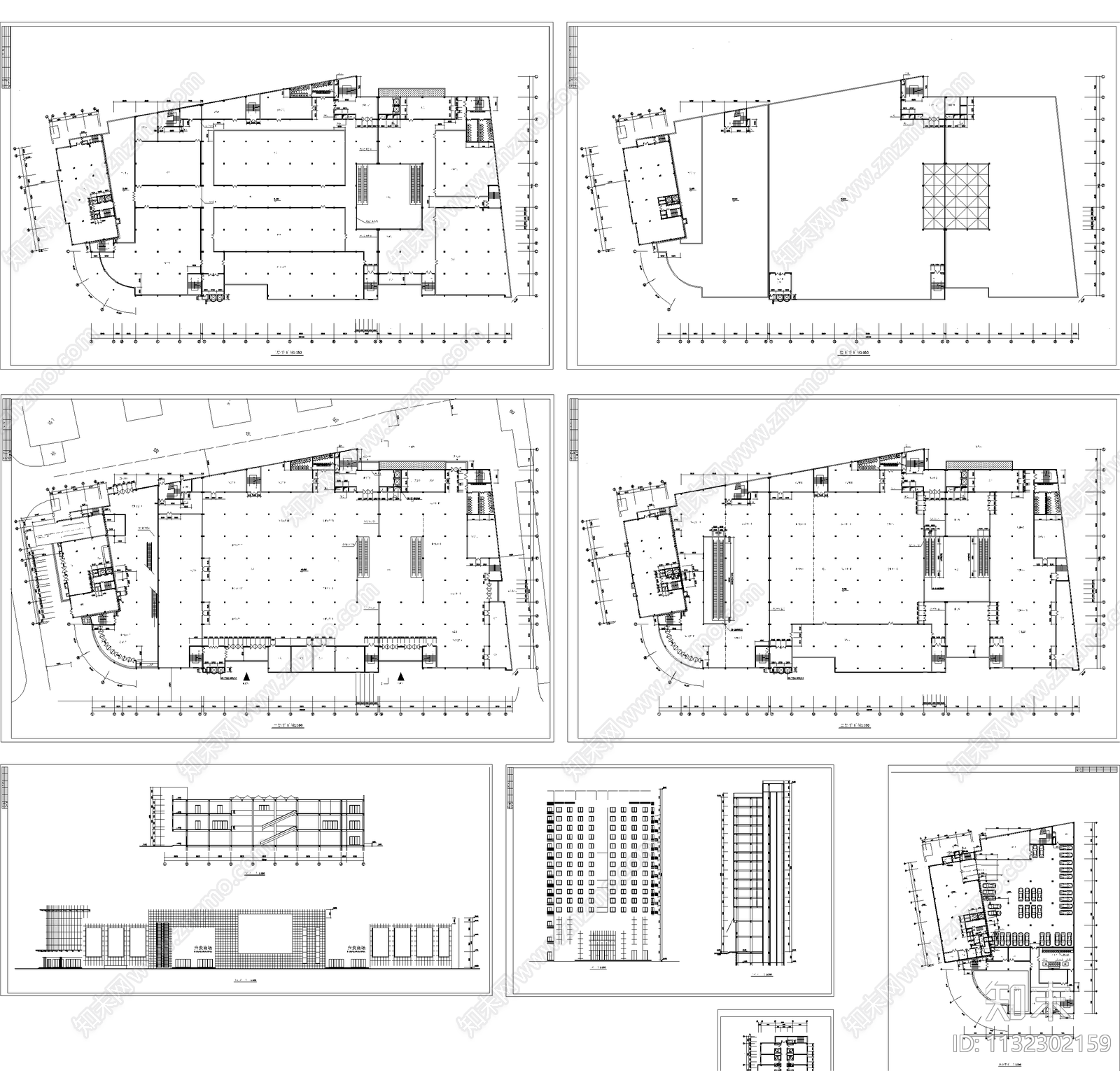 大型商场建筑cad施工图下载【ID:1132302159】