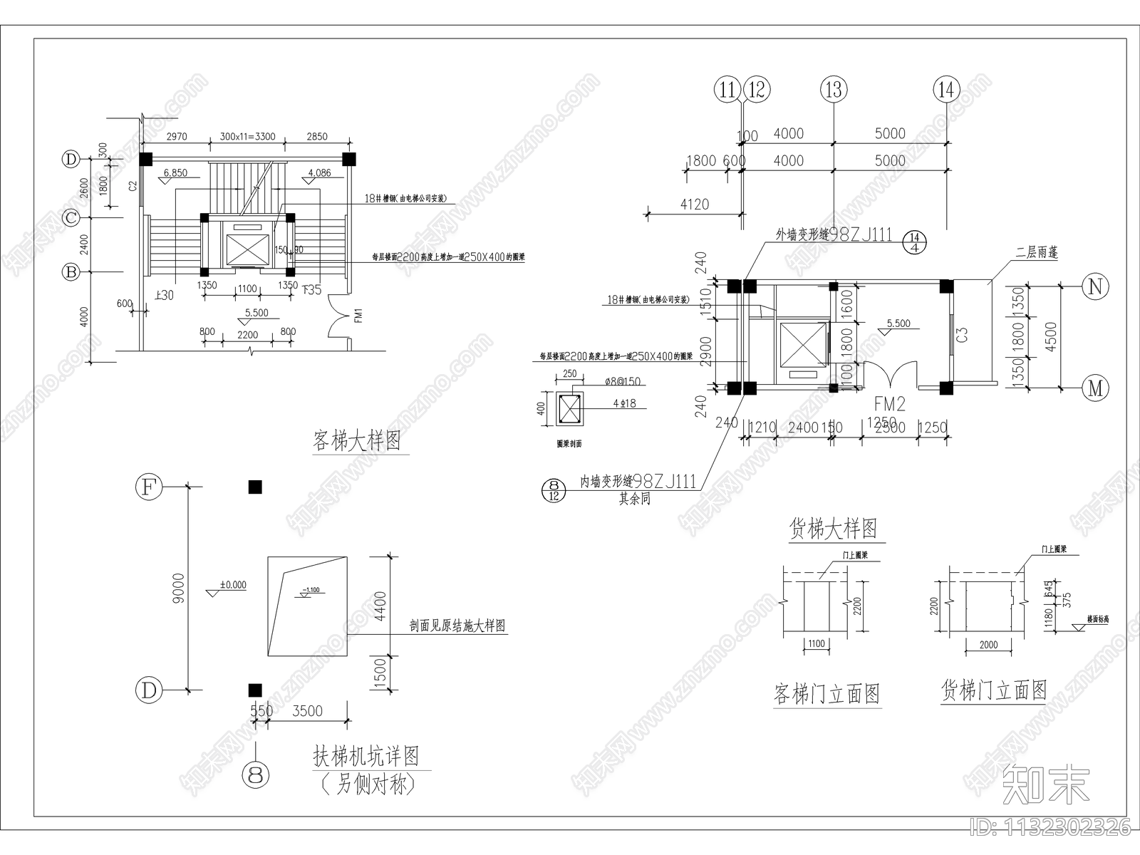 大型超市建筑cad施工图下载【ID:1132302326】