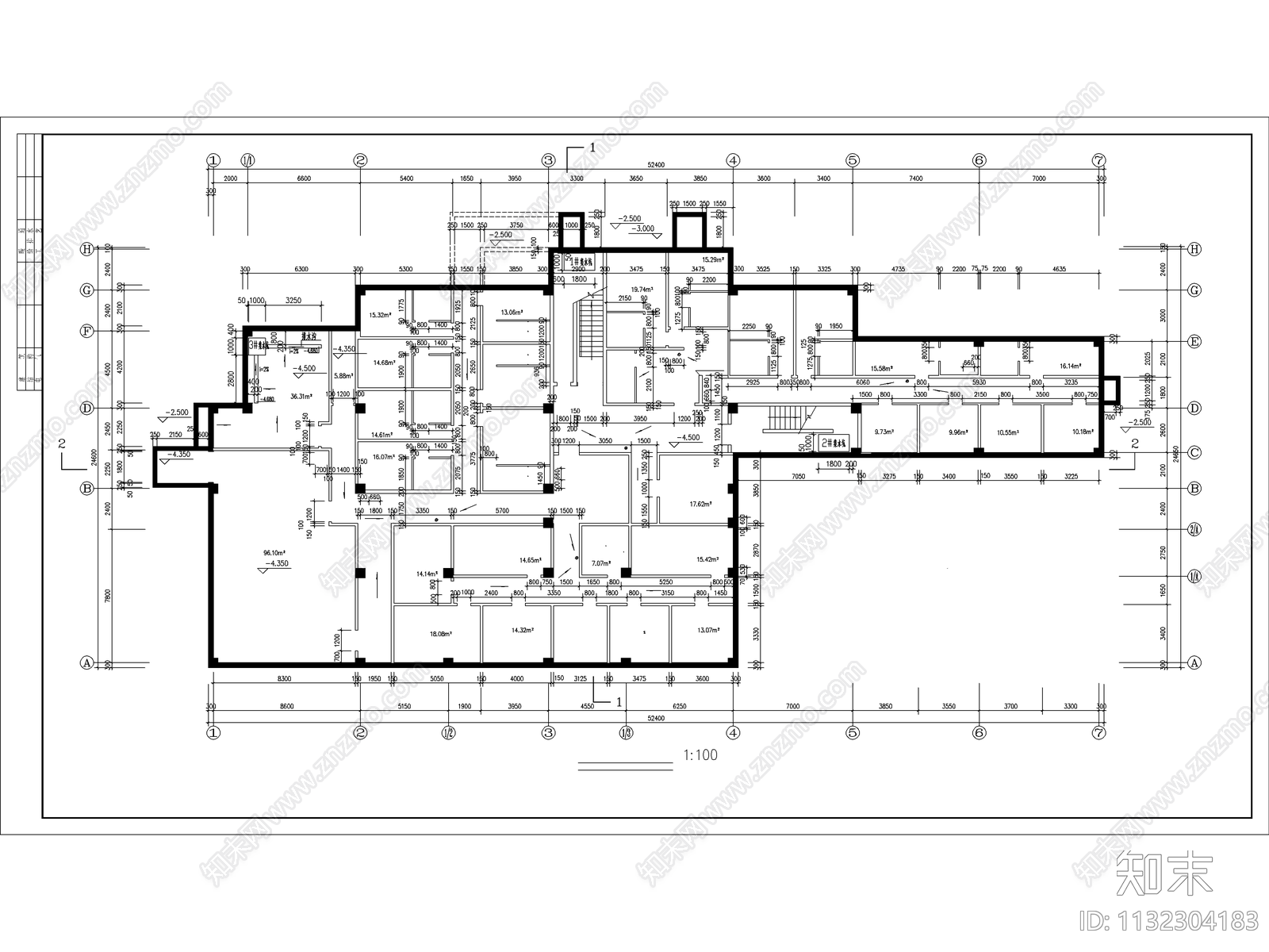 会所建筑cad施工图下载【ID:1132304183】