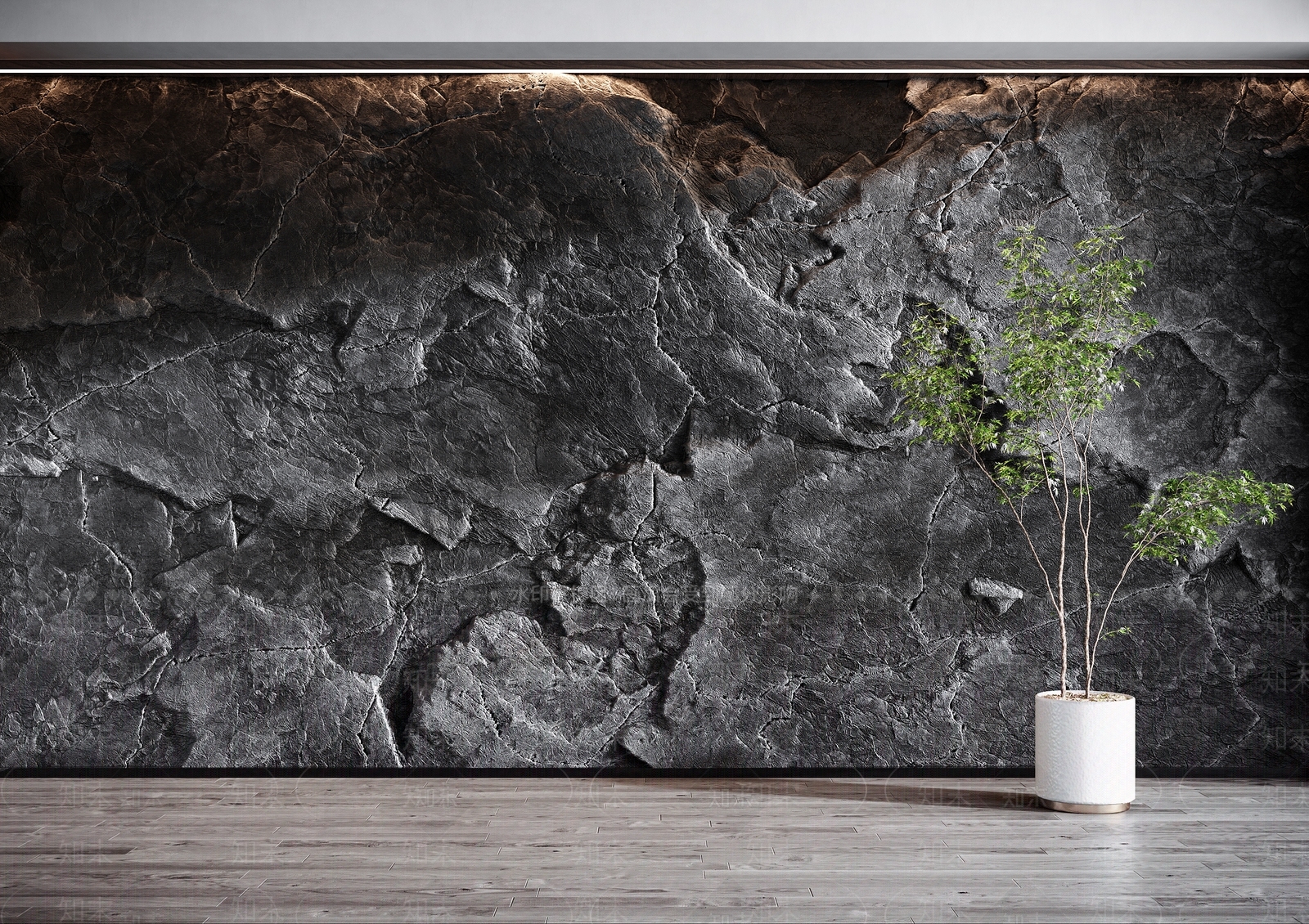 现代PU石材造型墙面3D模型下载【ID:1132307107】