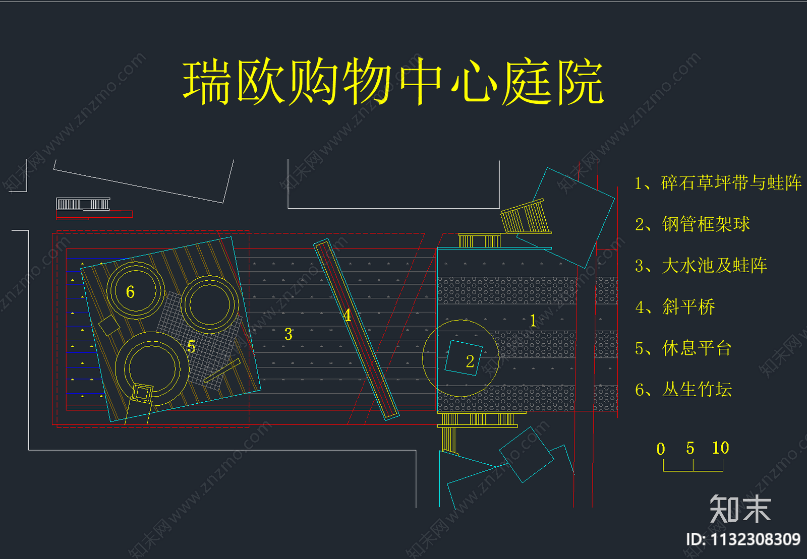 广场公园庭院景观平面布置图cad施工图下载【ID:1132308309】