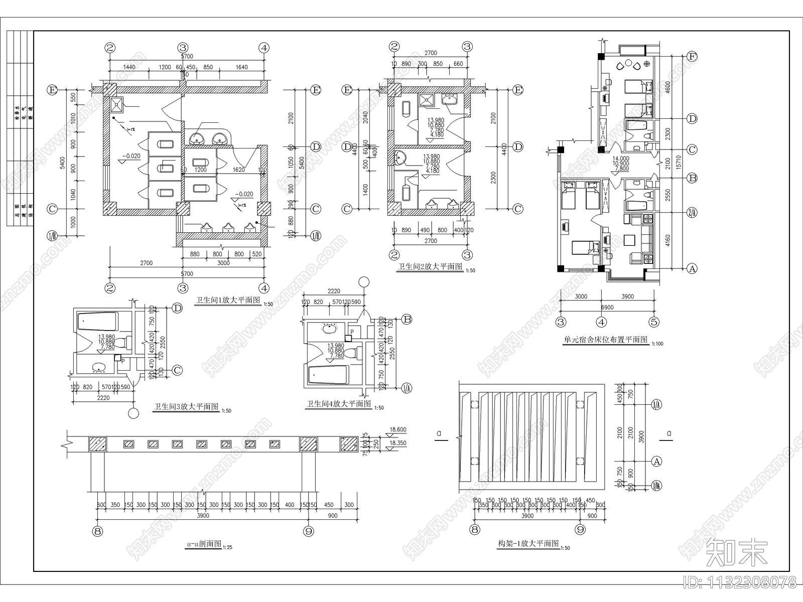 工人俱乐部建筑cad施工图下载【ID:1132308078】