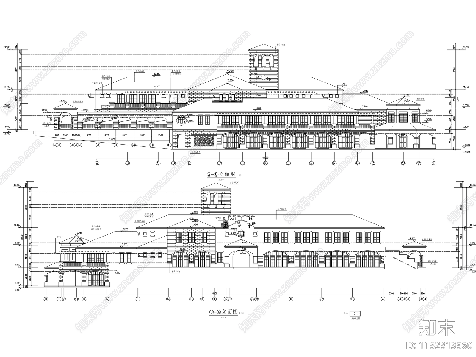 会所建筑cad施工图下载【ID:1132313560】