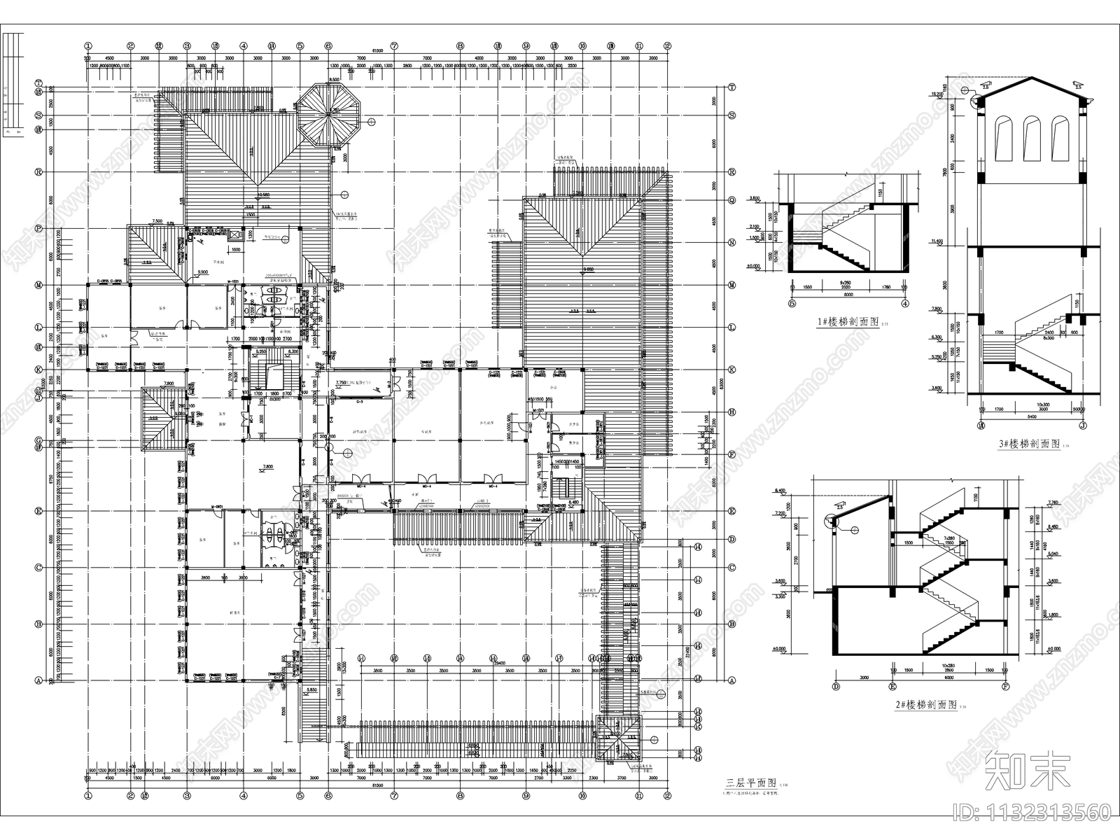 会所建筑cad施工图下载【ID:1132313560】